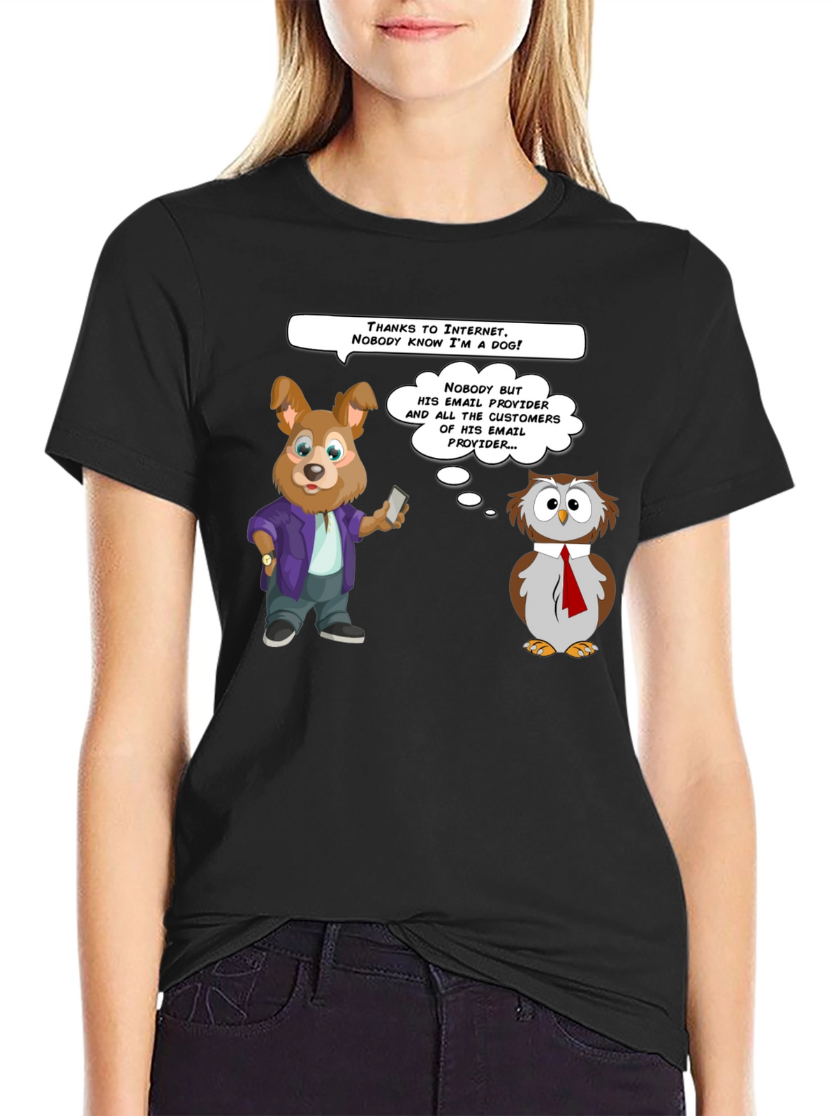 Funny Internet Dog & Owl T-Shirt