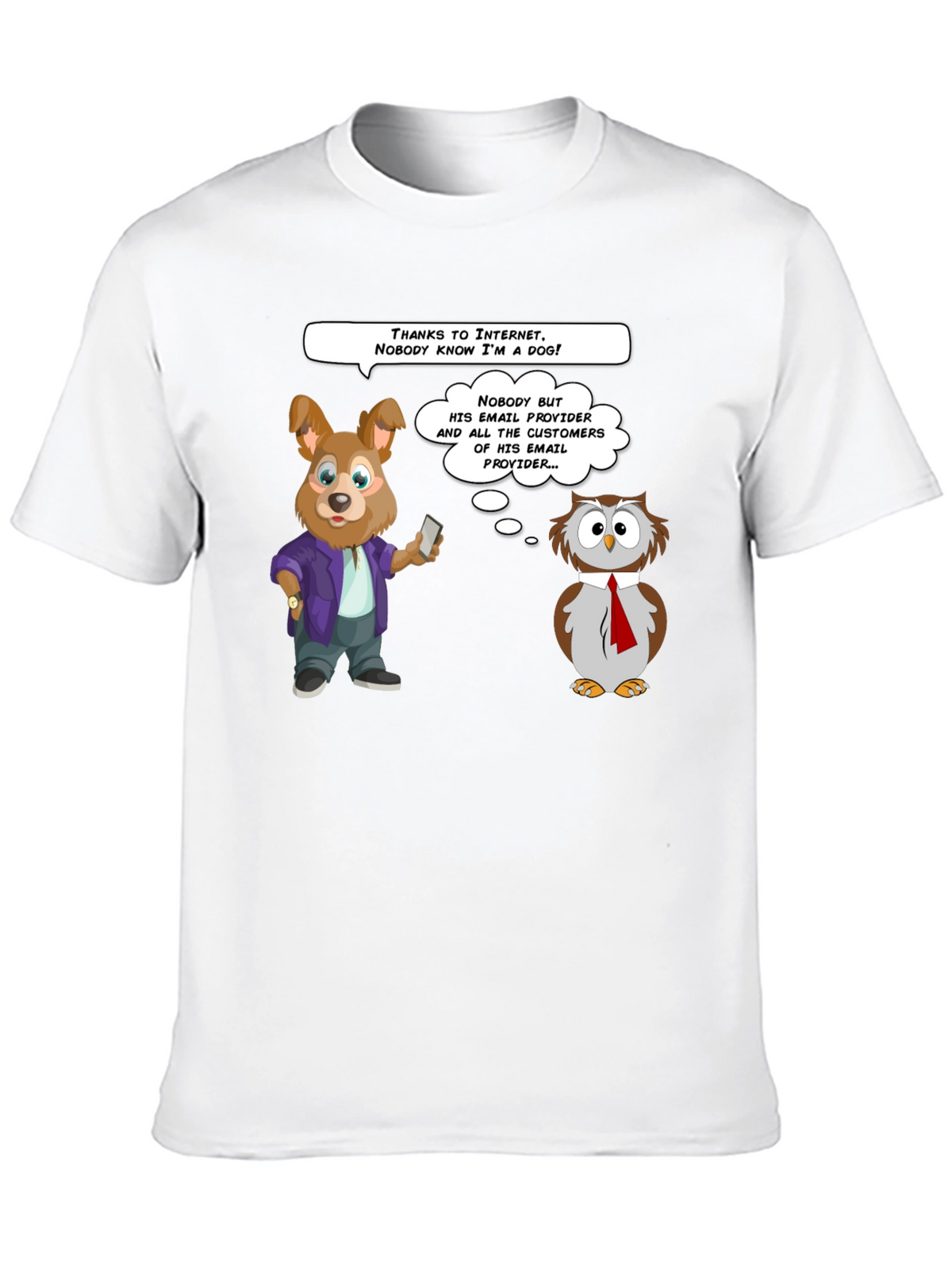 Funny Internet Dog & Owl T-Shirt