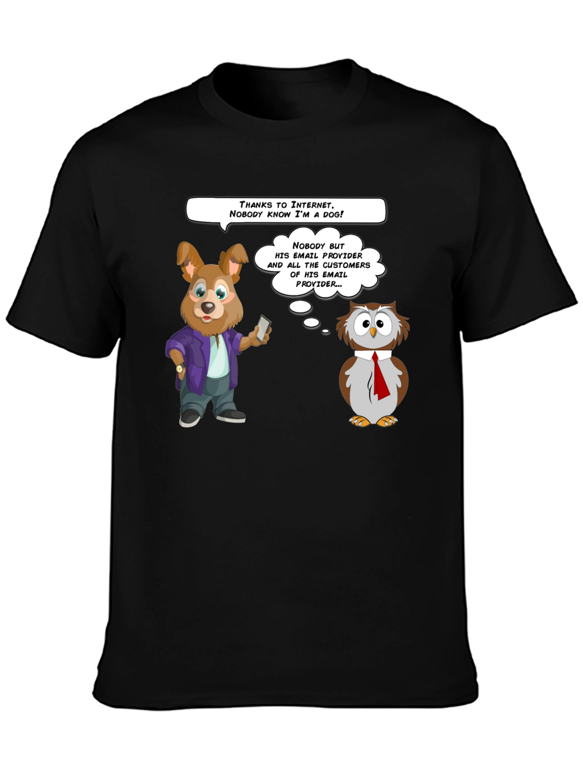 Funny Internet Dog & Owl T-Shirt