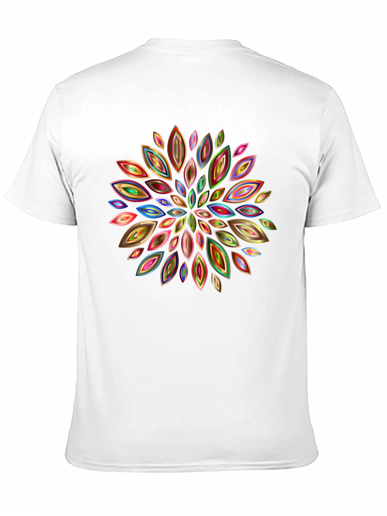 Abstract Floral Pattern Black T-Shirt