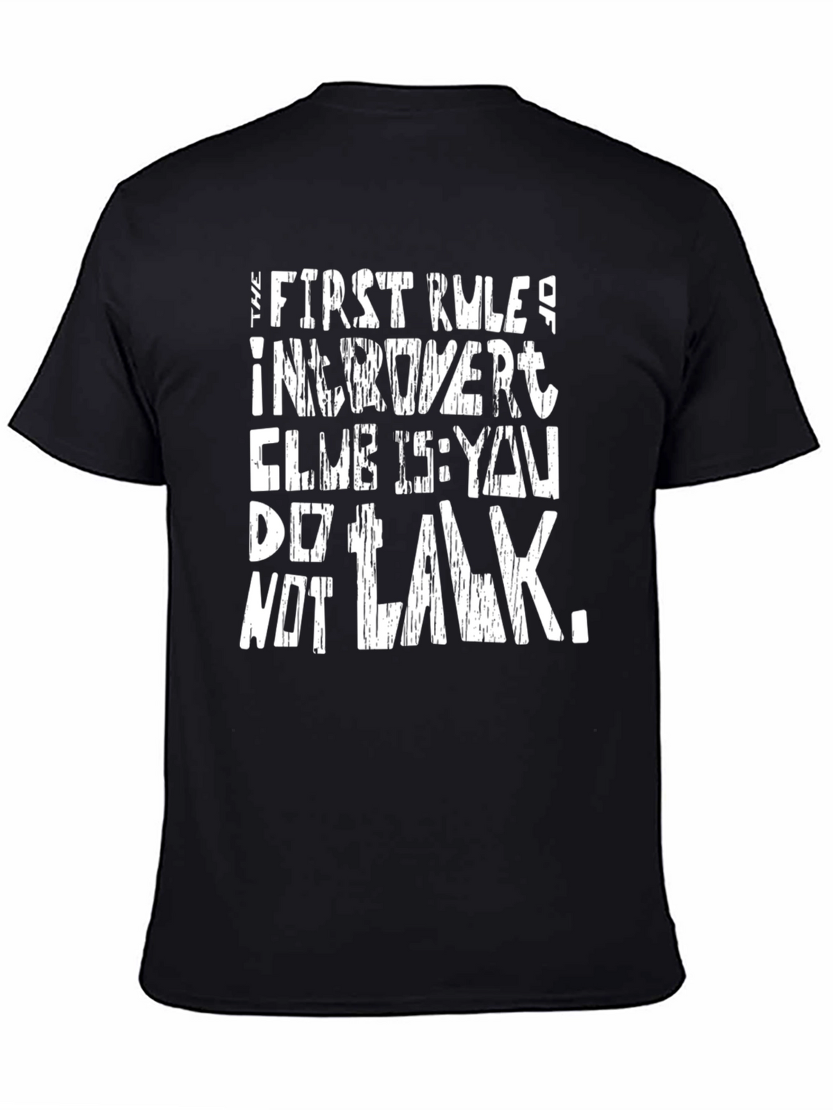 Introvert Club Rule Black Graphic Tee