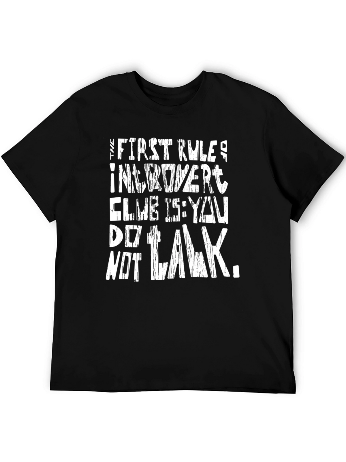 Introvert Club Rule Black Graphic Tee