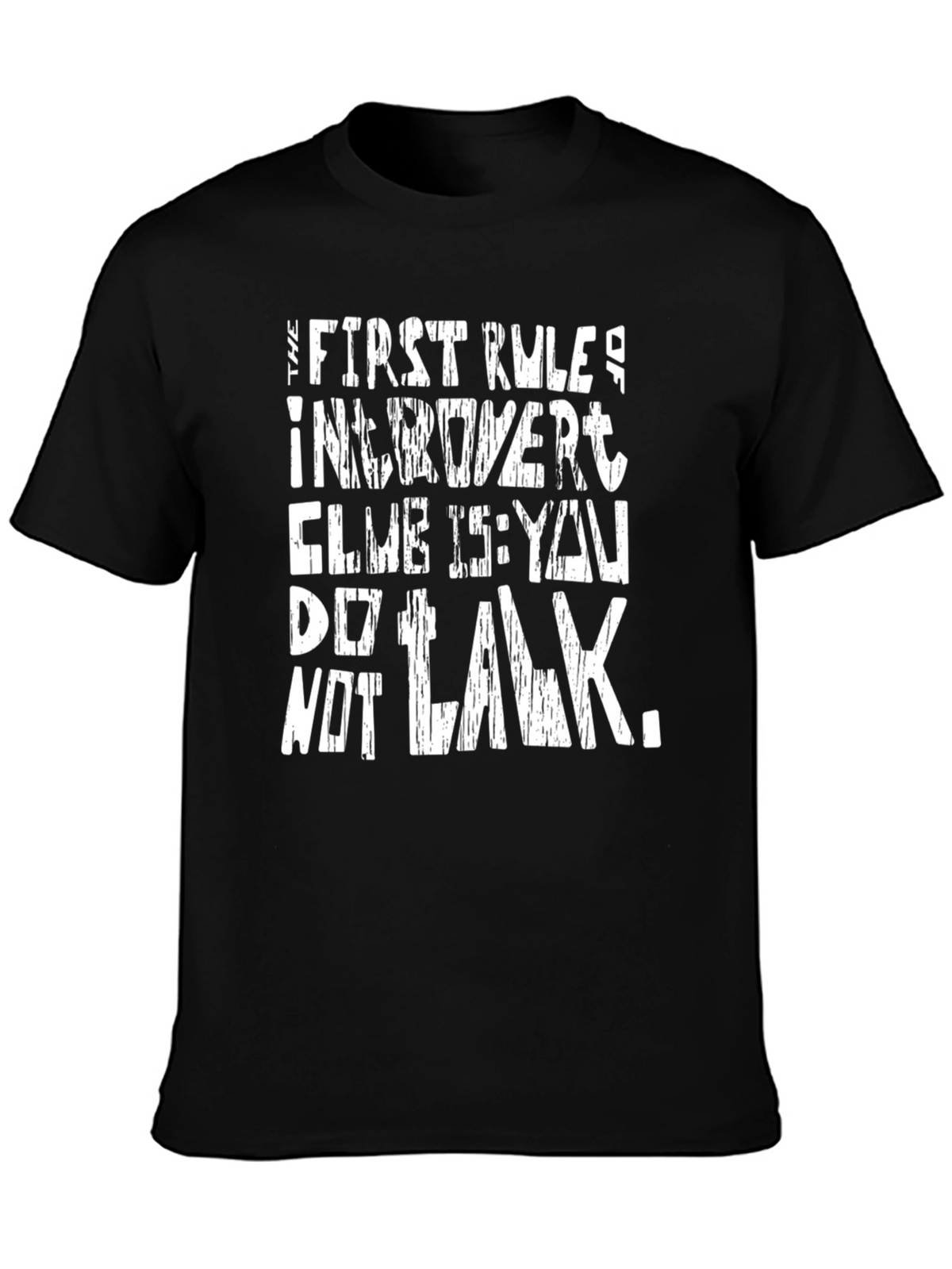 Introvert Club Rule Black Graphic Tee