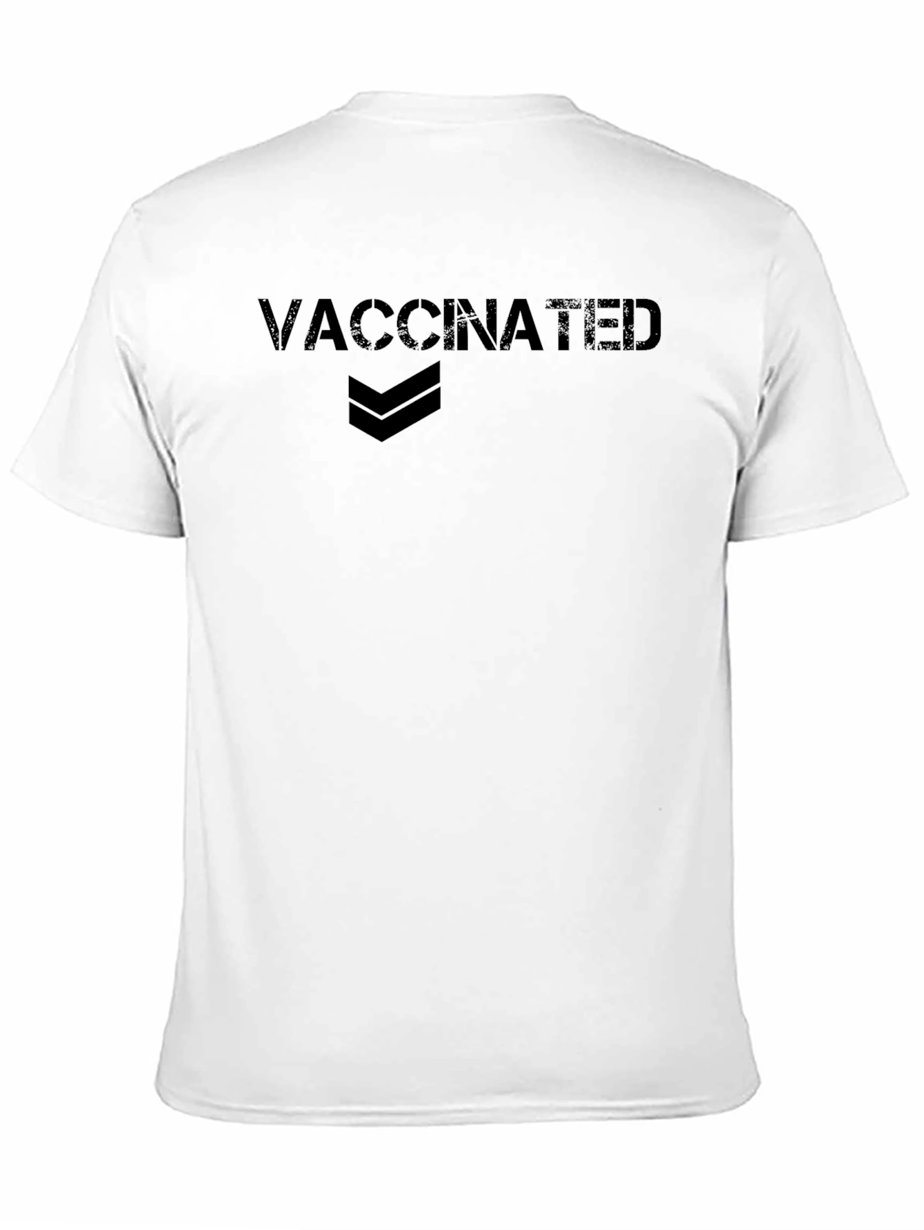 Vaccinated Graphic Tee - Black Cotton Casual Shirt