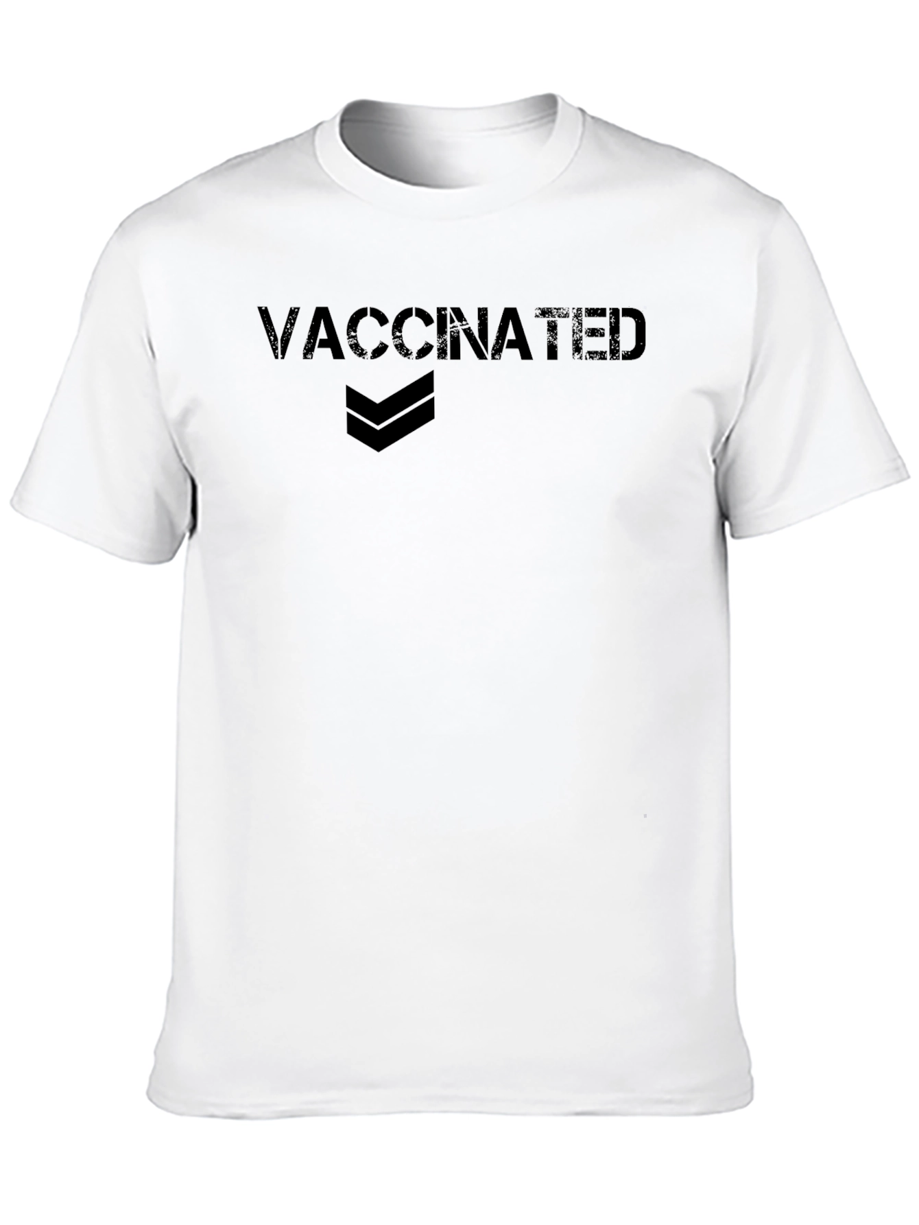 Vaccinated Graphic Tee - Black Cotton Casual Shirt