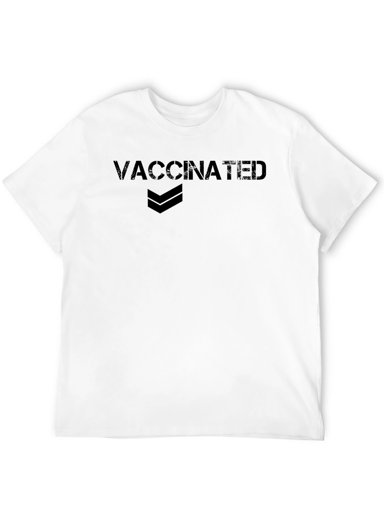 Vaccinated Graphic Tee - Black Cotton Casual Shirt