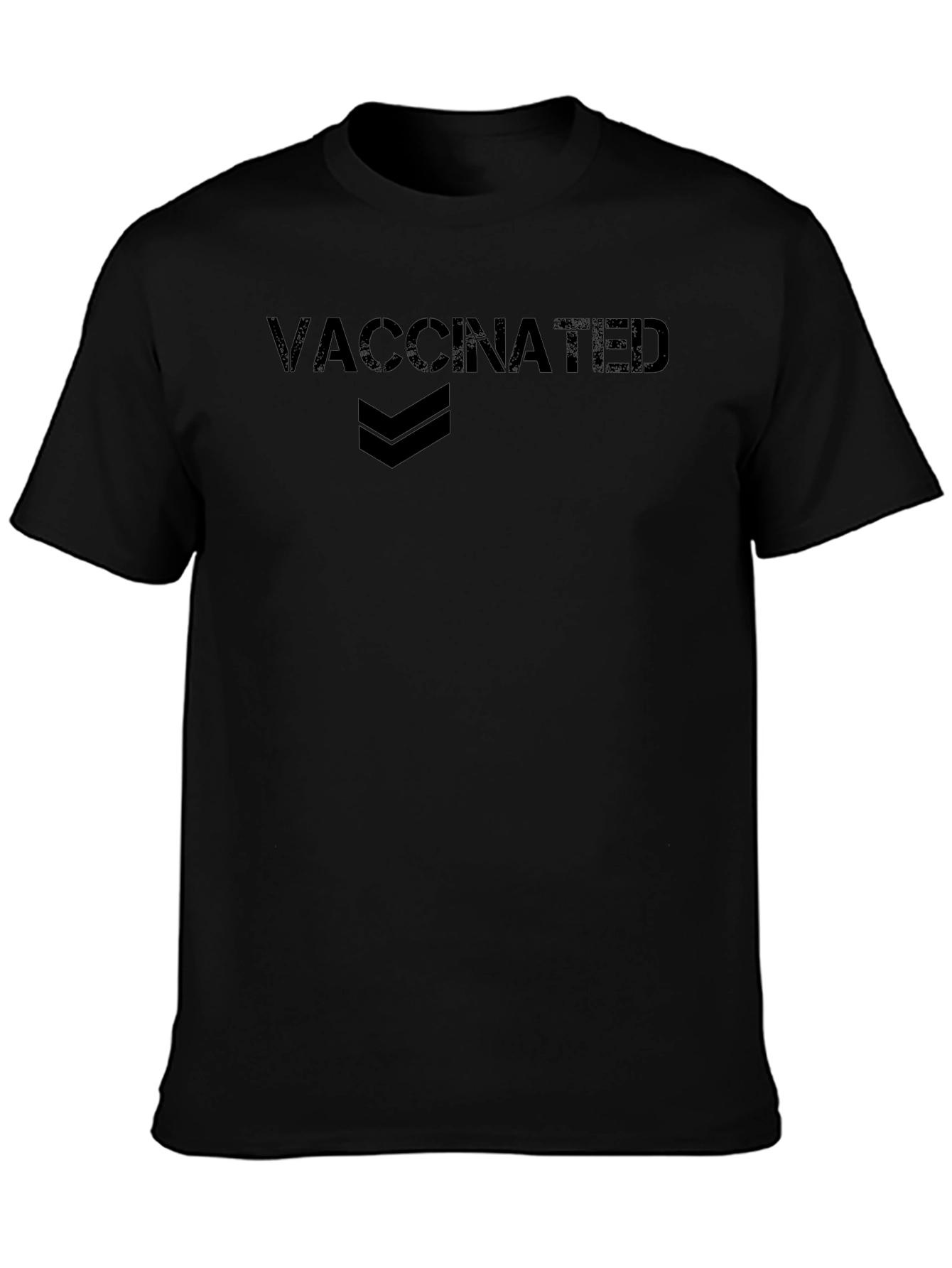 Vaccinated Graphic Tee - Black Cotton Casual Shirt