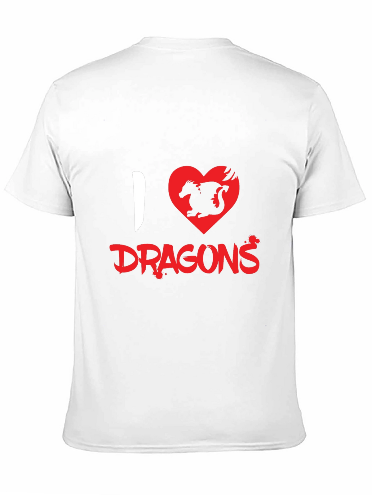 I Heart Dragons Graphic Tee - Black Cotton T-Shirt