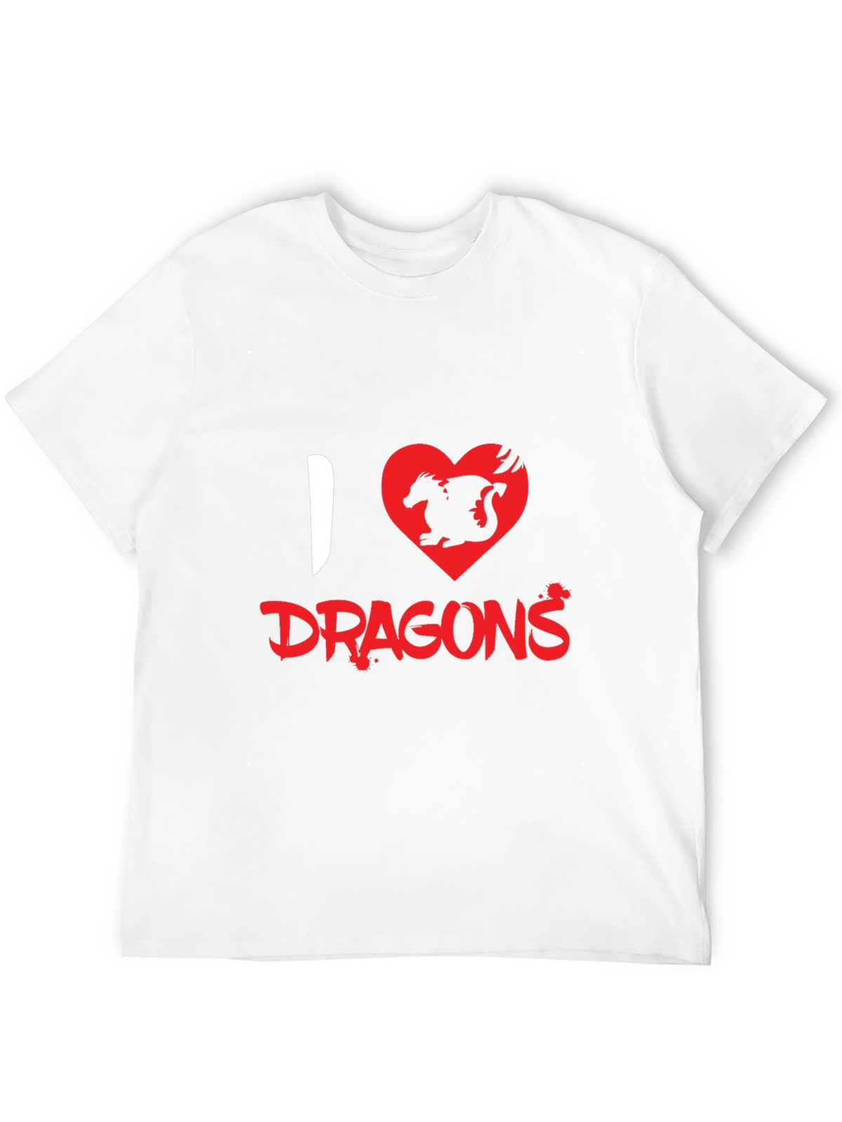 I Heart Dragons Graphic Tee - Black Cotton T-Shirt