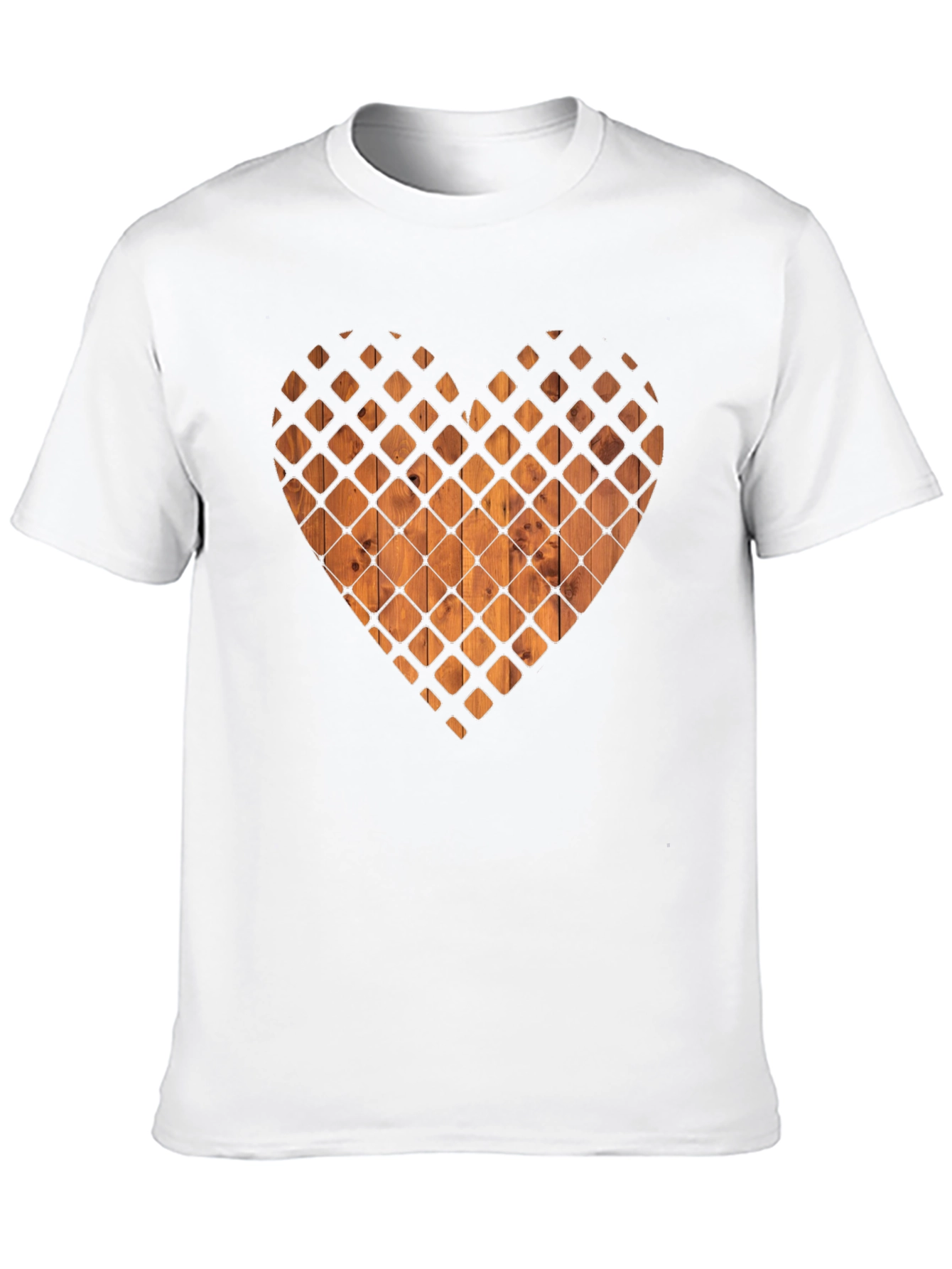 Wooden Heart Graphic Tee - Stylish Black T-Shirt