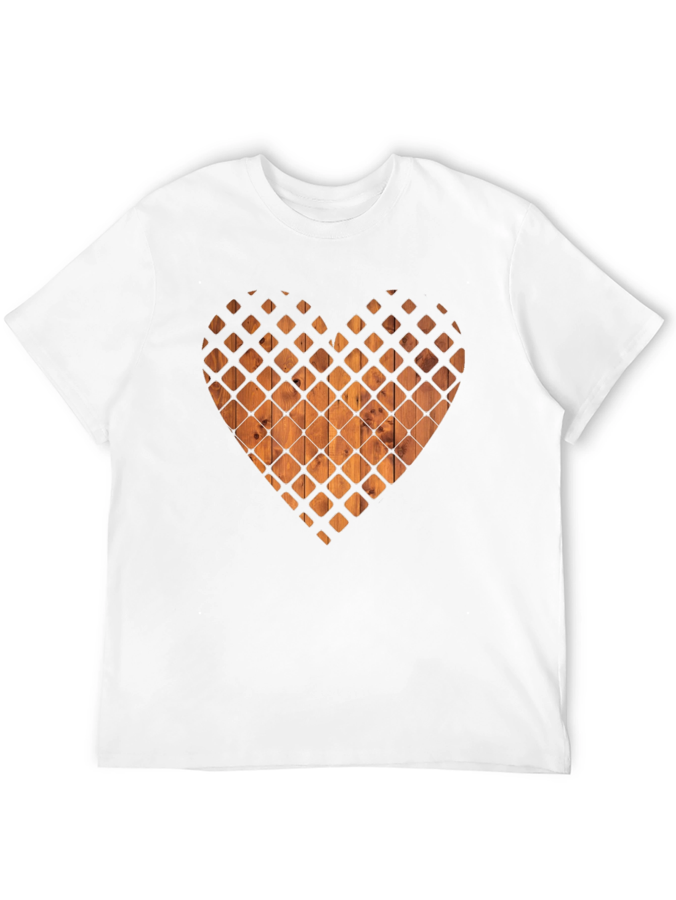 Wooden Heart Graphic Tee - Stylish Black T-Shirt
