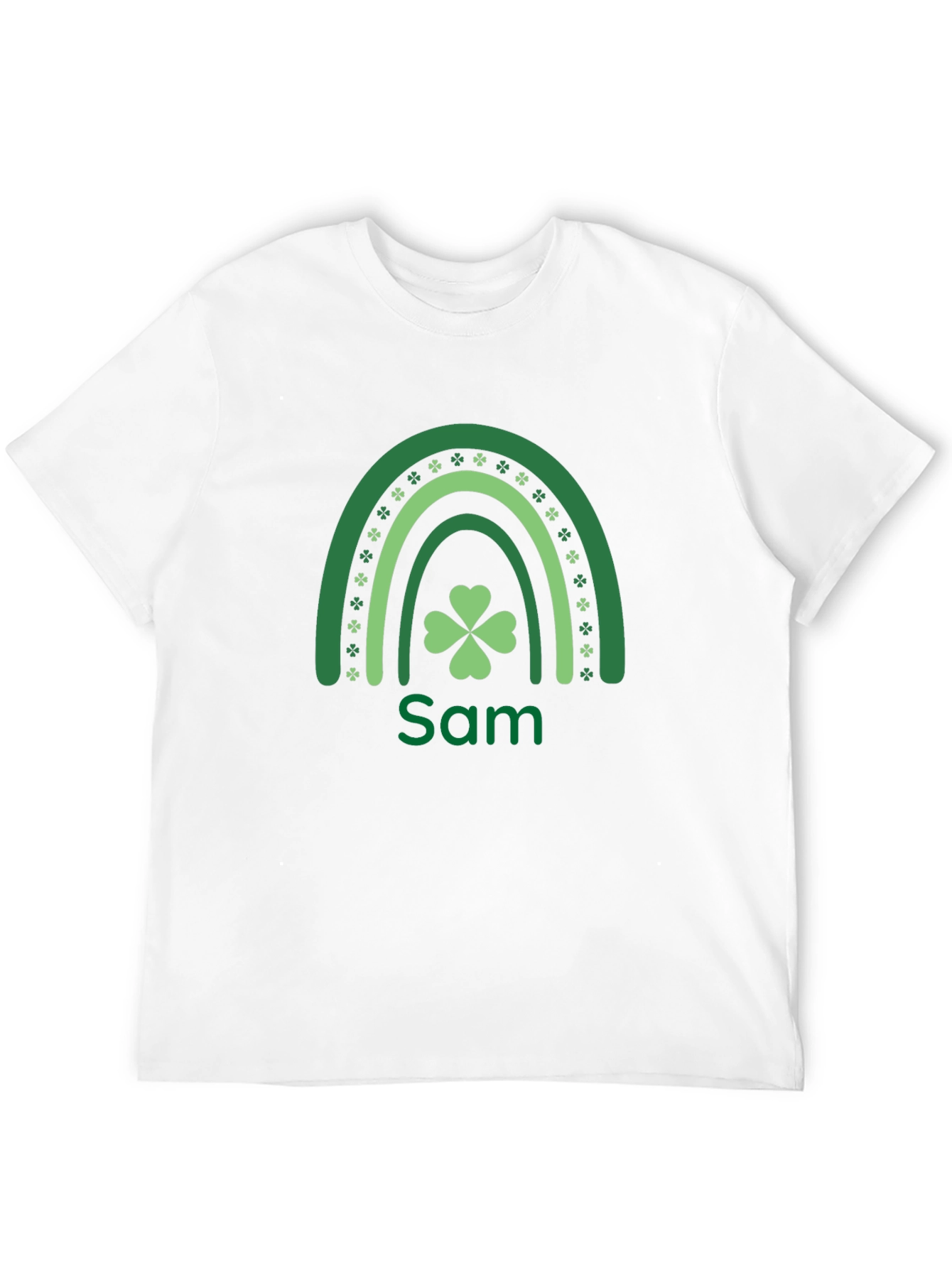 St. Patricks Day Personalized Rainbow Shamrock T-Shirt