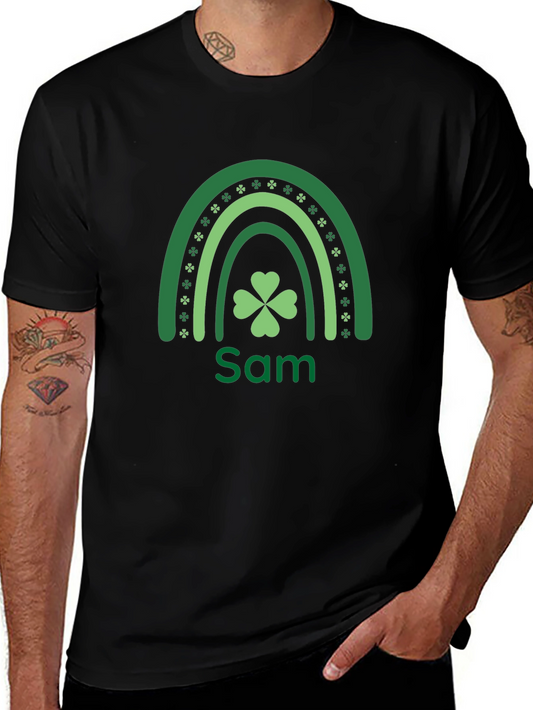 St. Patricks Day Personalized Rainbow Shamrock T-Shirt