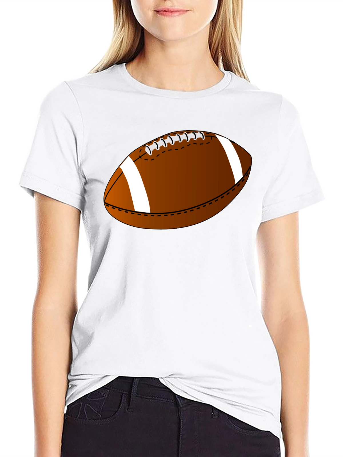 Football Graphic Tee - Casual Black T-Shirt