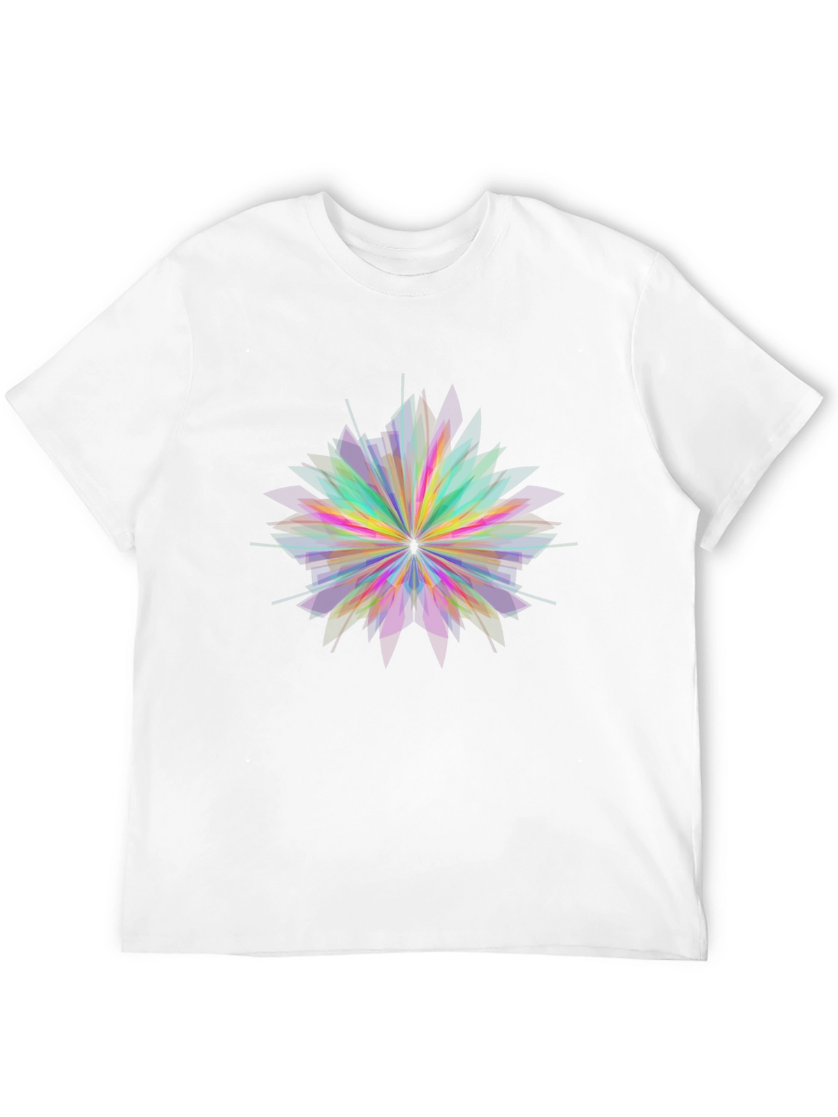 Geometric Flower Graphic Black T-Shirt