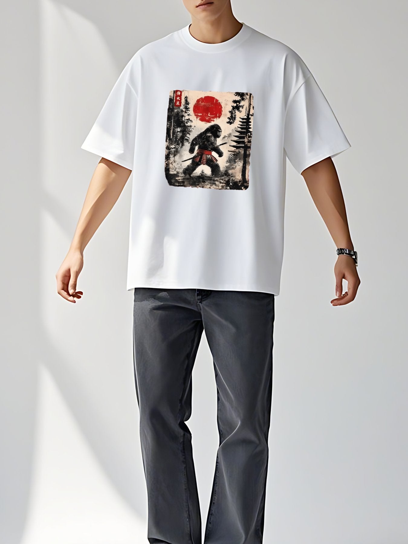 T-shirt Tokyo-tiger-japanese-samurai-bigfoot-washed-t-shirt