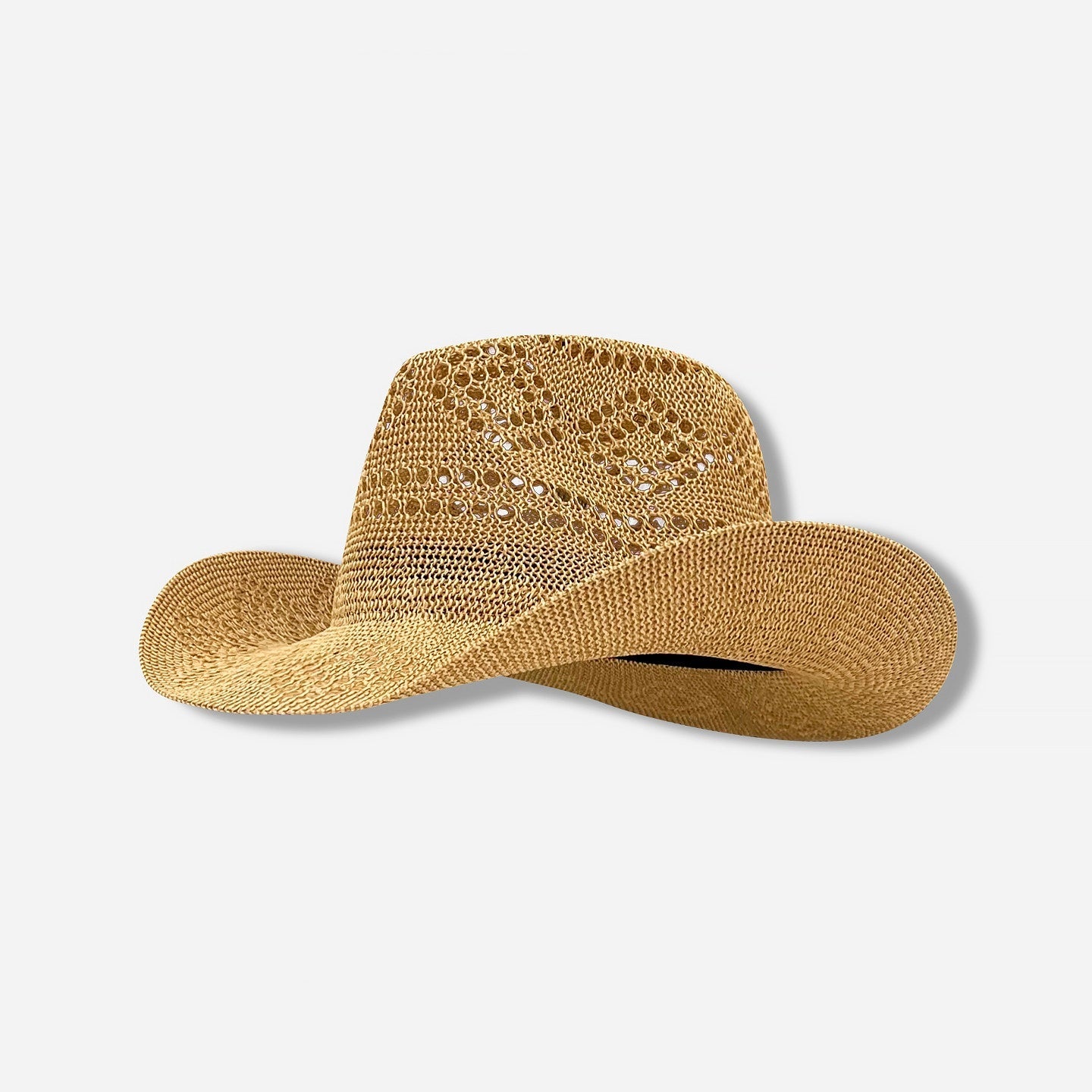 Breathable Knit Western Cowboy Hat for Summer Beach and Sun Protection