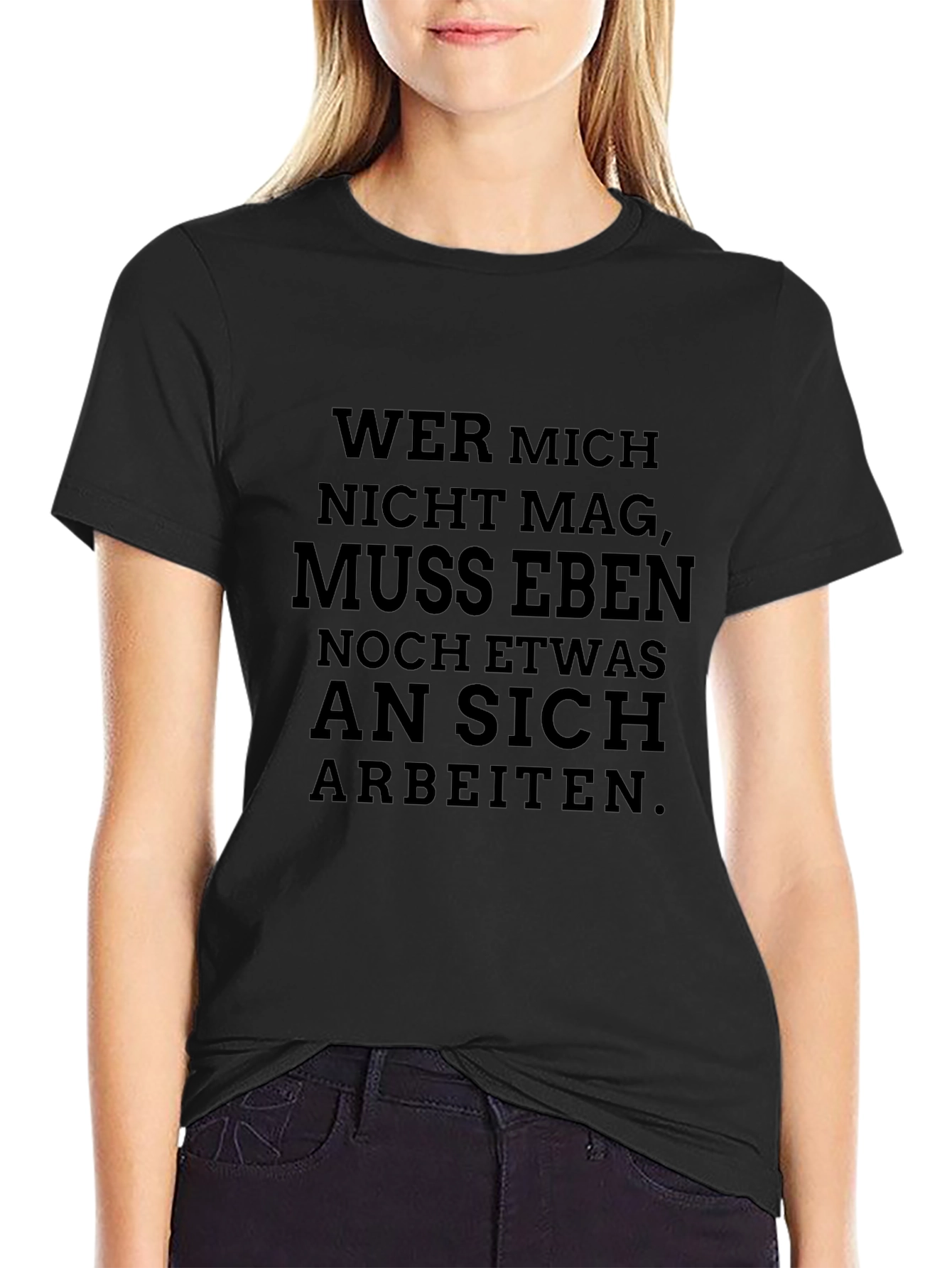 Wer Mich Nicht Mag Funny Black T-Shirt