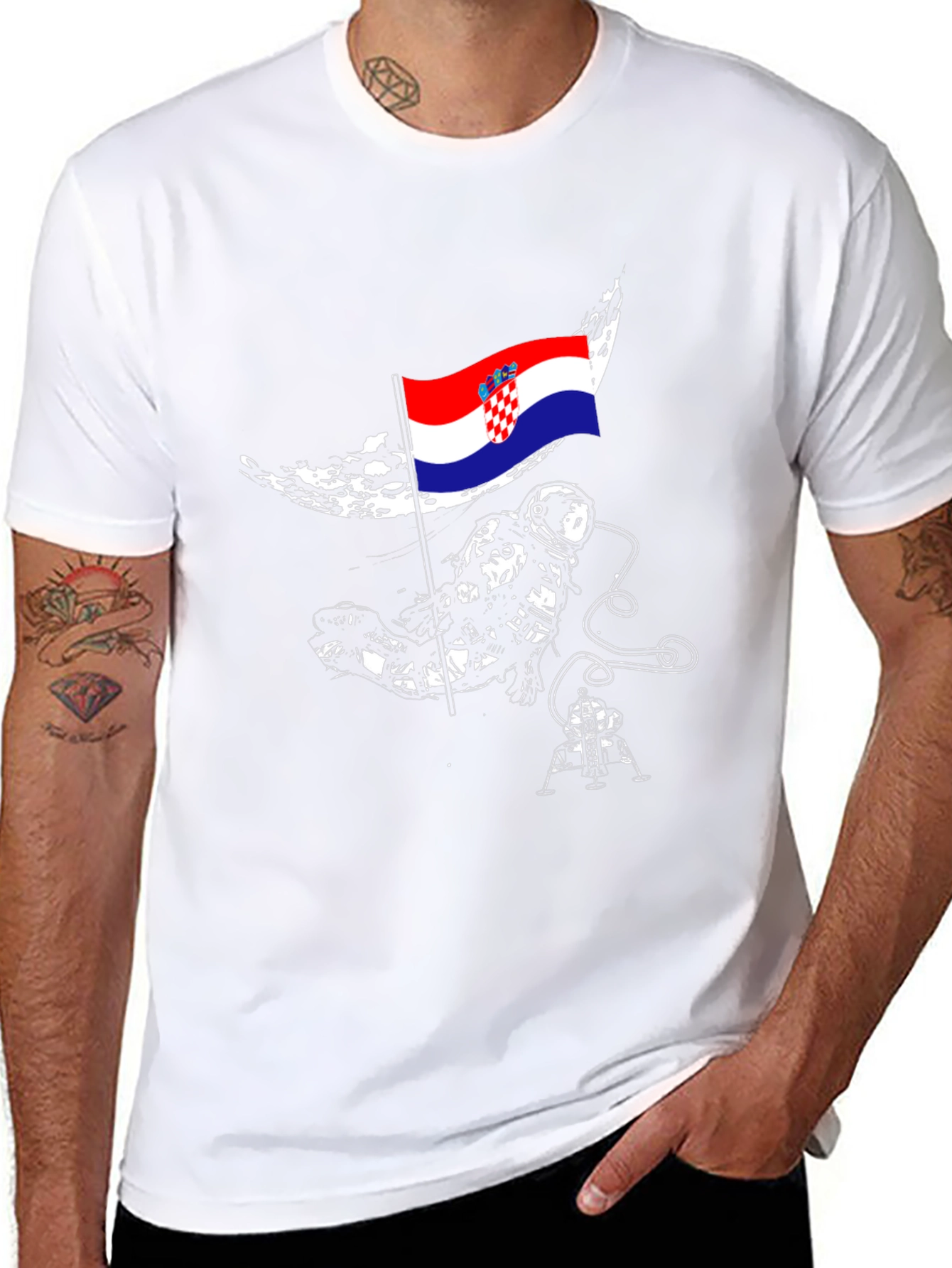 Croatian Astronaut T-Shirt - Space Flag Tee