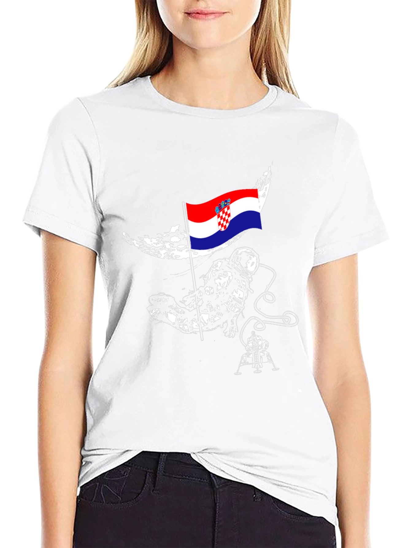 Croatian Astronaut T-Shirt - Space Flag Tee