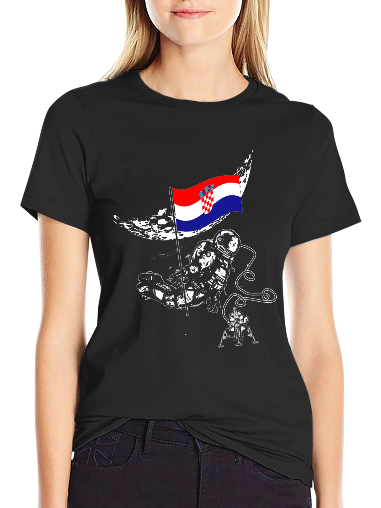 Croatian Astronaut T-Shirt - Space Flag Tee