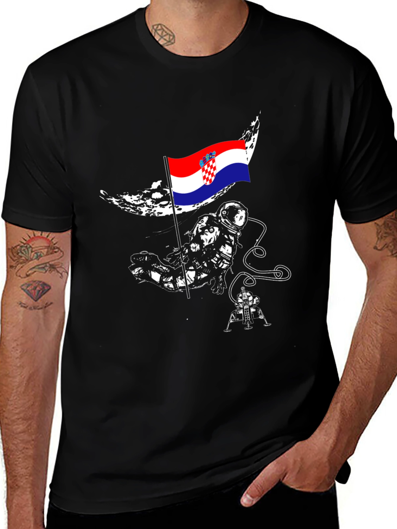 Croatian Astronaut T-Shirt - Space Flag Tee