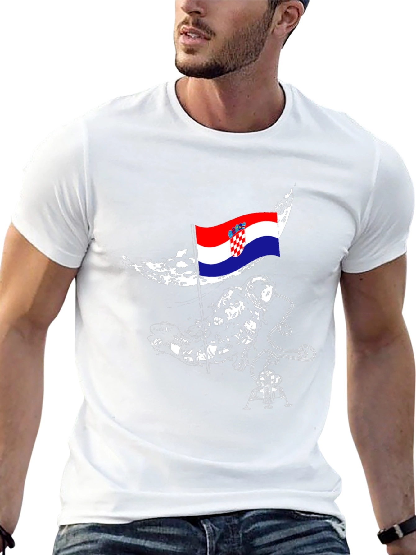 Croatian Astronaut T-Shirt - Space Flag Tee