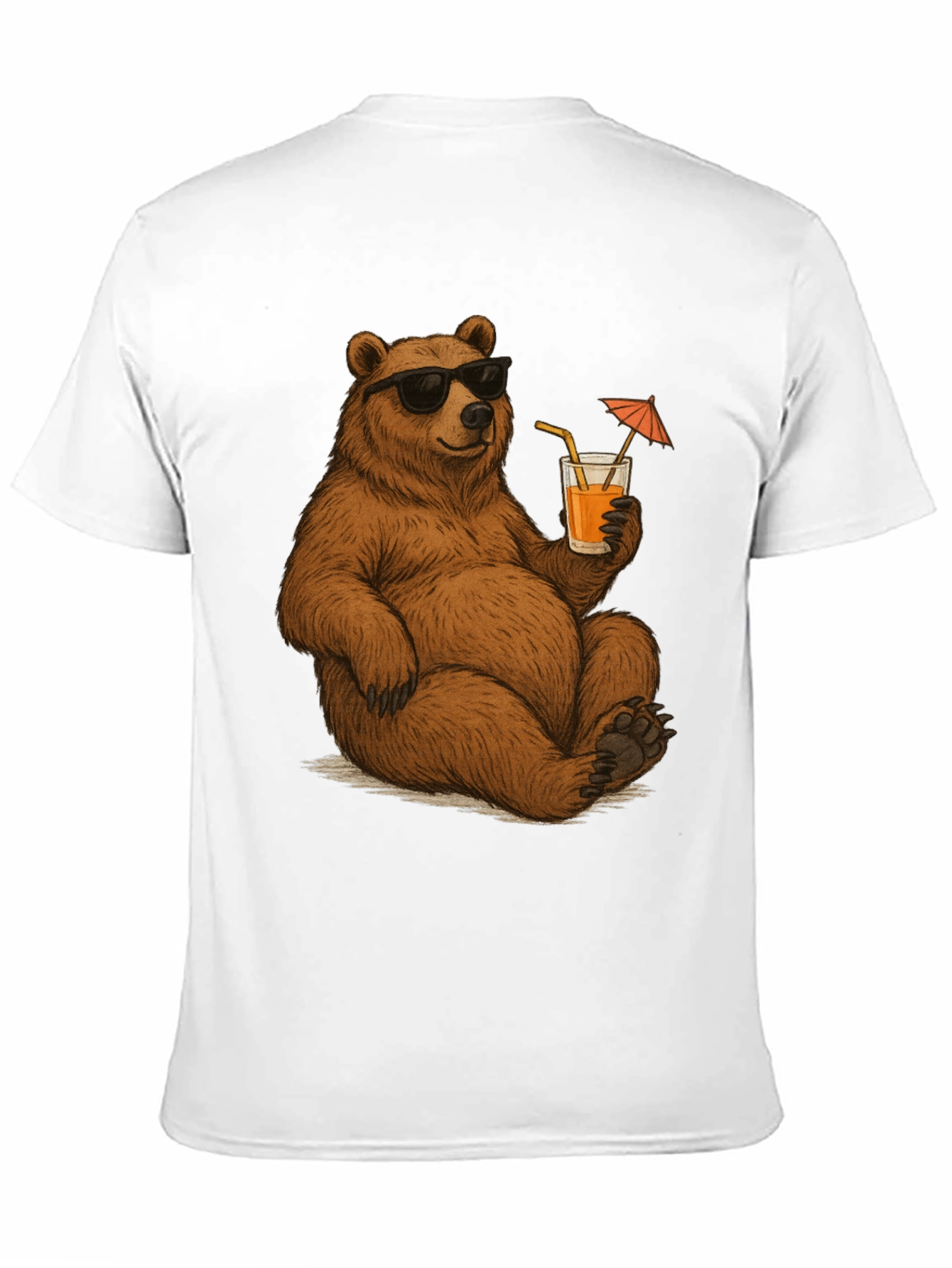 Bear with Shades & Drink Black T-Shirt