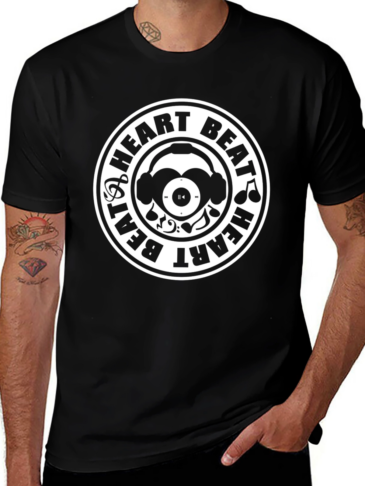 Heart Beat Music T-Shirt - Black