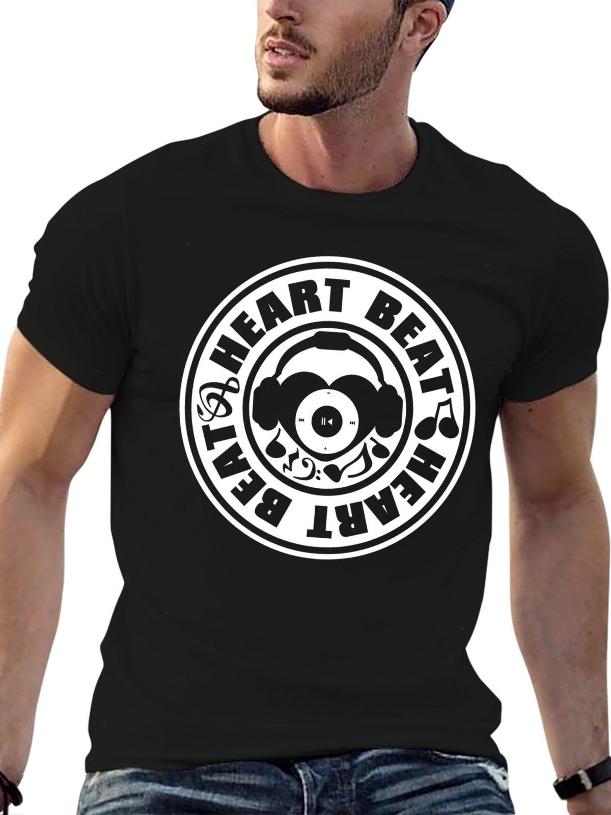 Heart Beat Music T-Shirt - Black