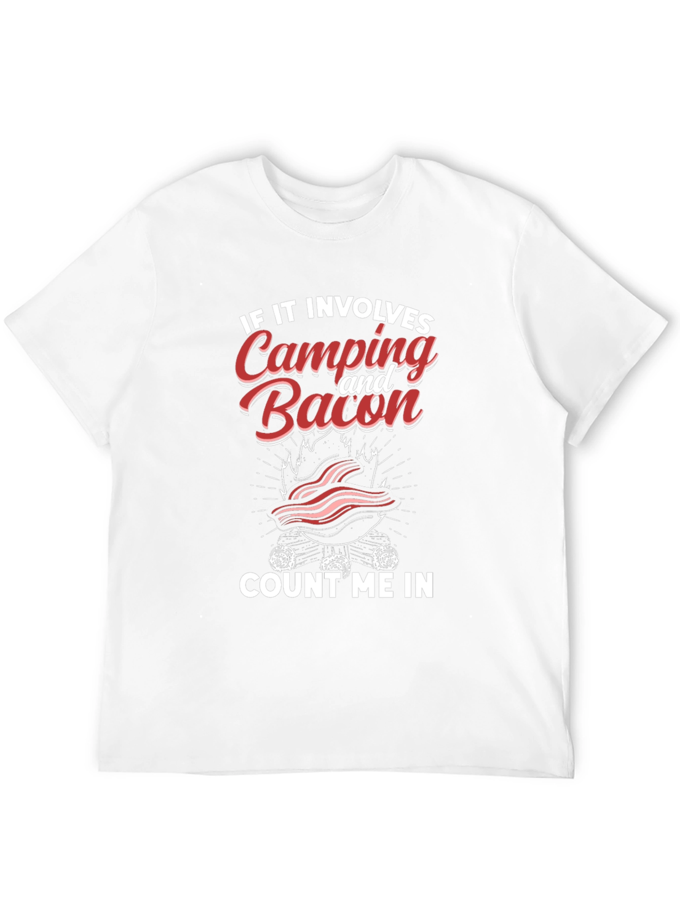 Camping and Bacon Black T-Shirt