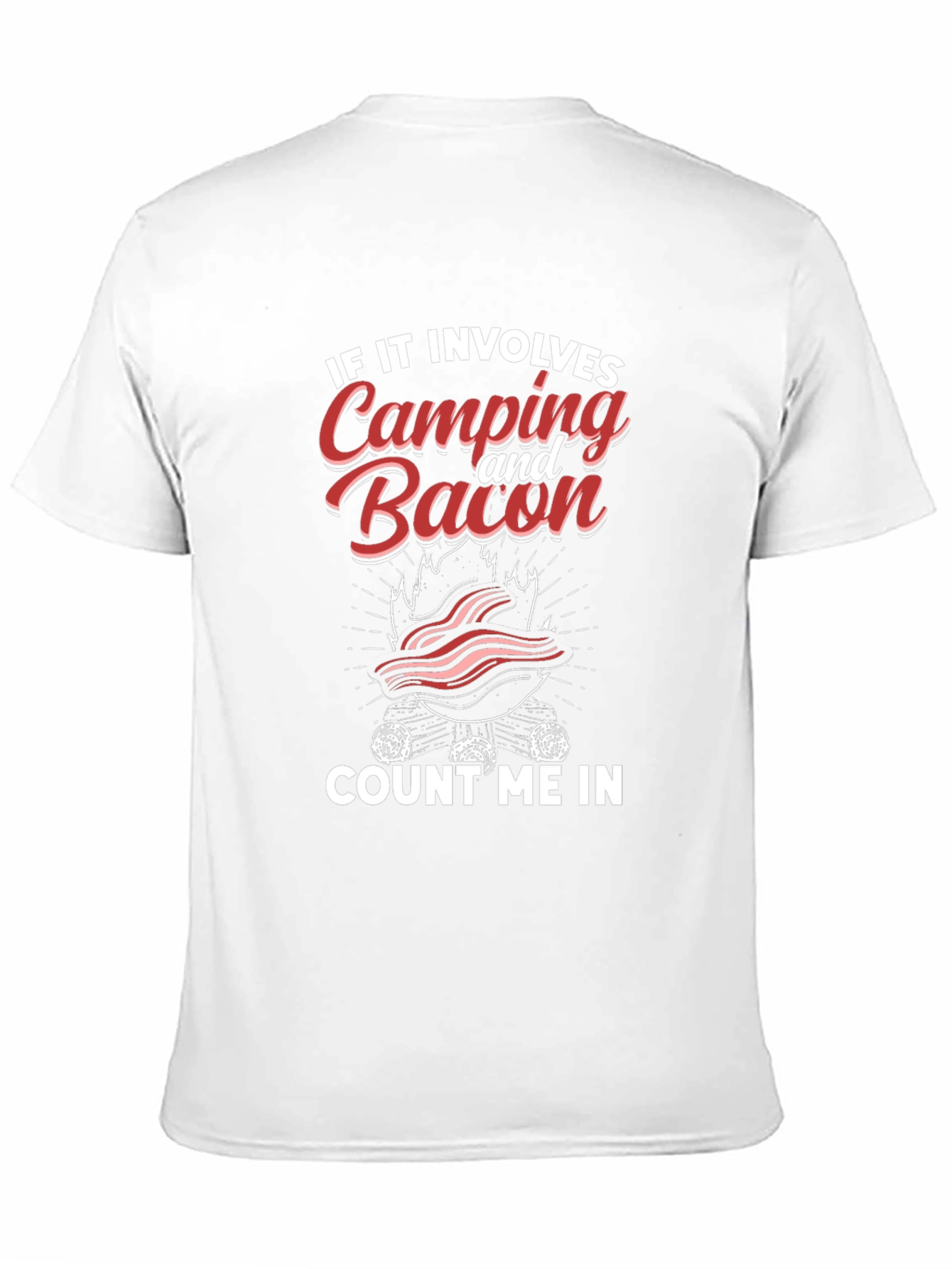 Camping and Bacon Black T-Shirt