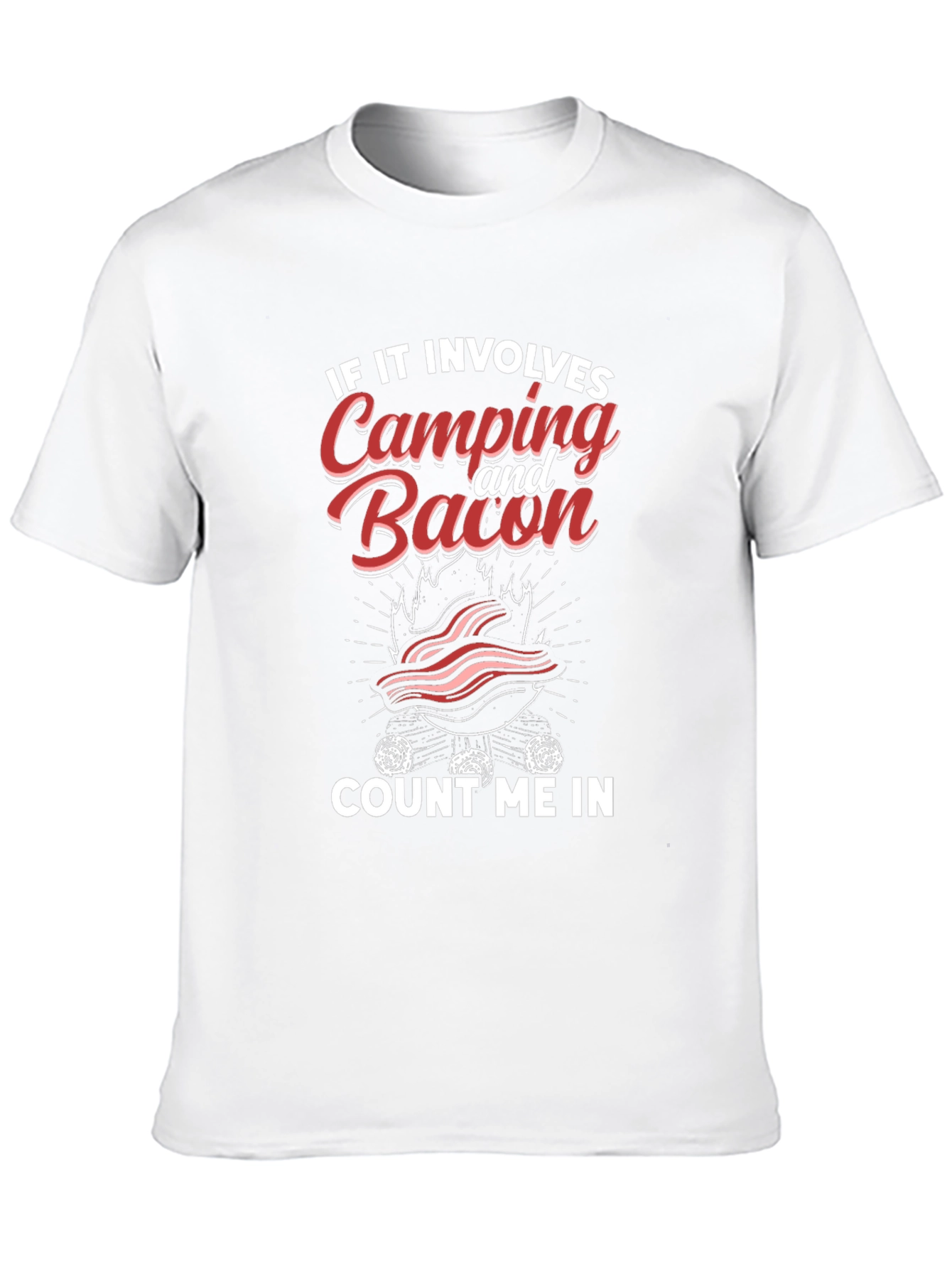Camping and Bacon Black T-Shirt
