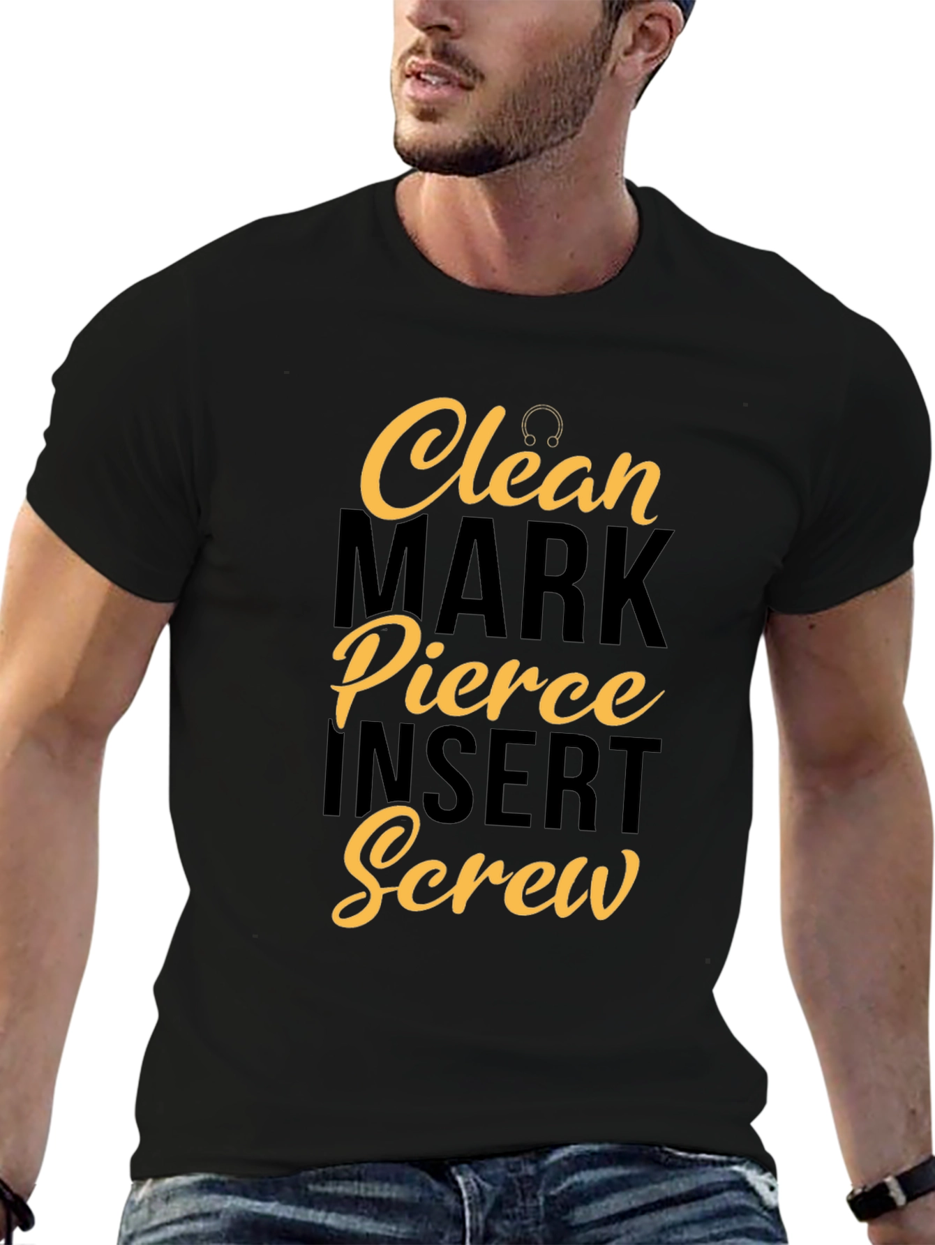 Clean Mark Pierce Insert Screw Graphic Tee