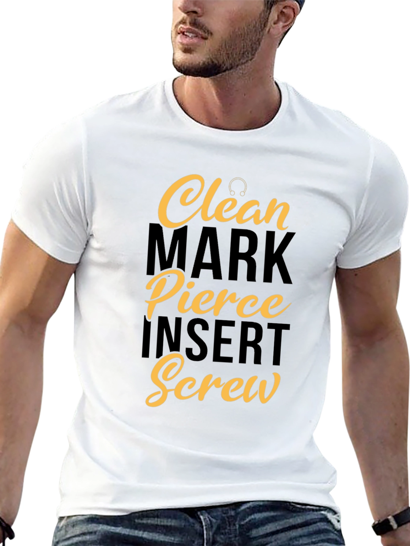 Clean Mark Pierce Insert Screw Graphic Tee