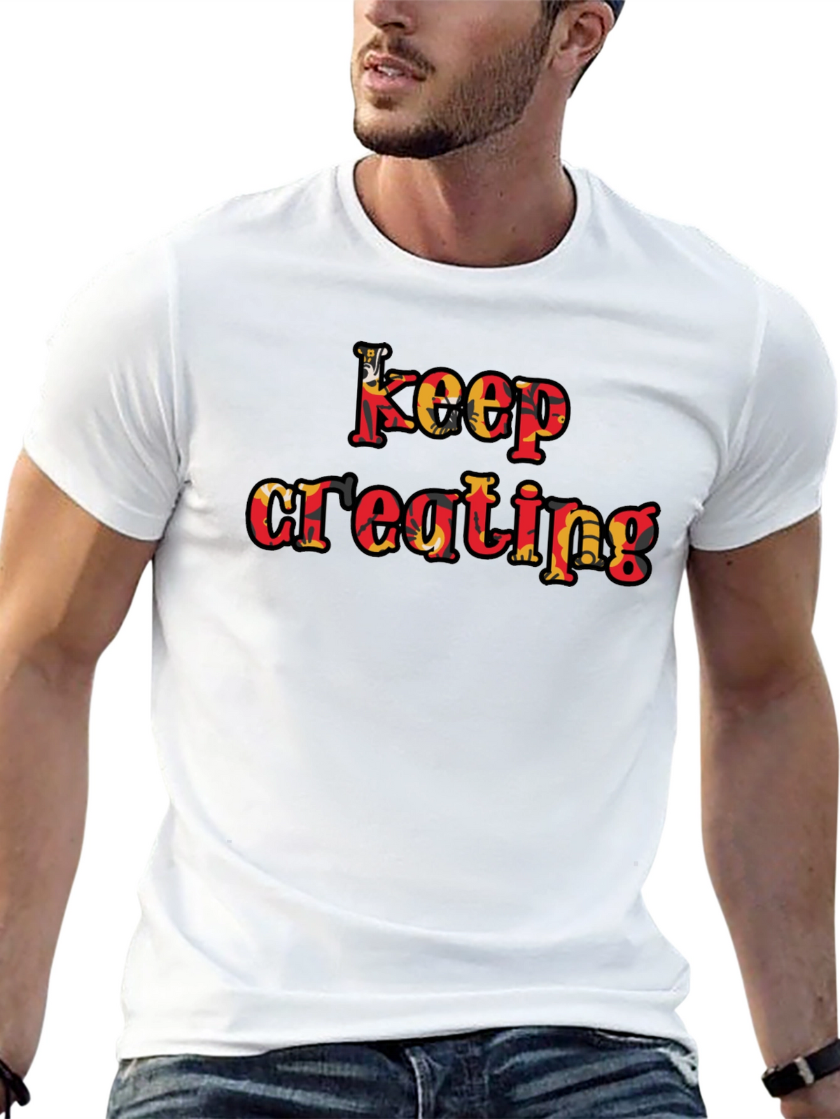 Keep Creating Graphic T-Shirt - Black