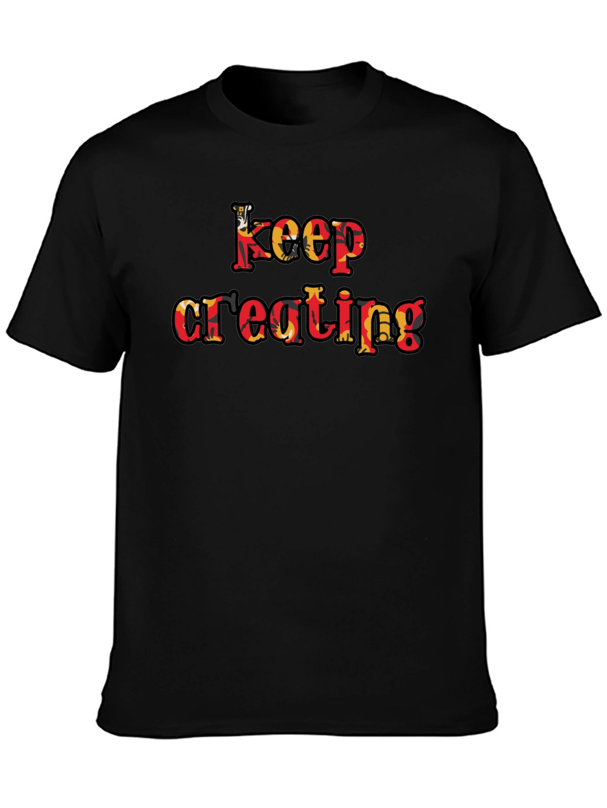 Keep Creating Graphic T-Shirt - Black