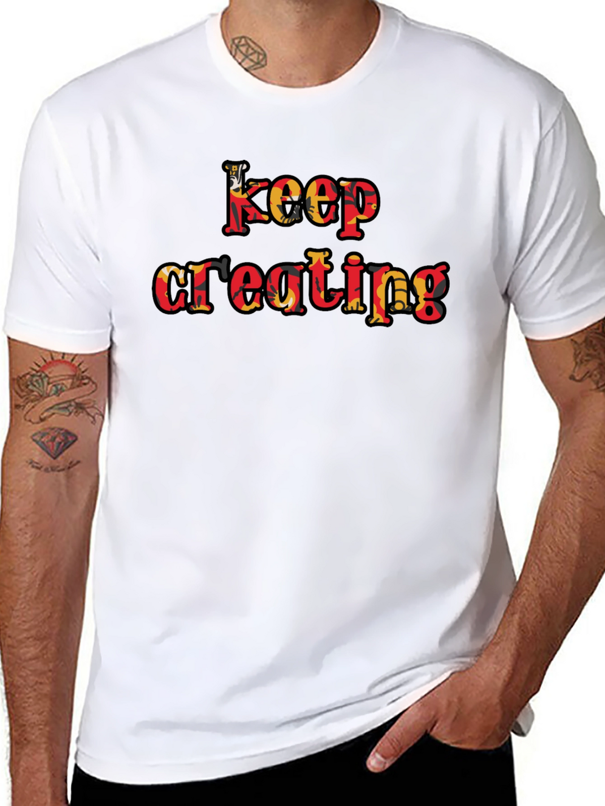 Keep Creating Graphic T-Shirt - Black