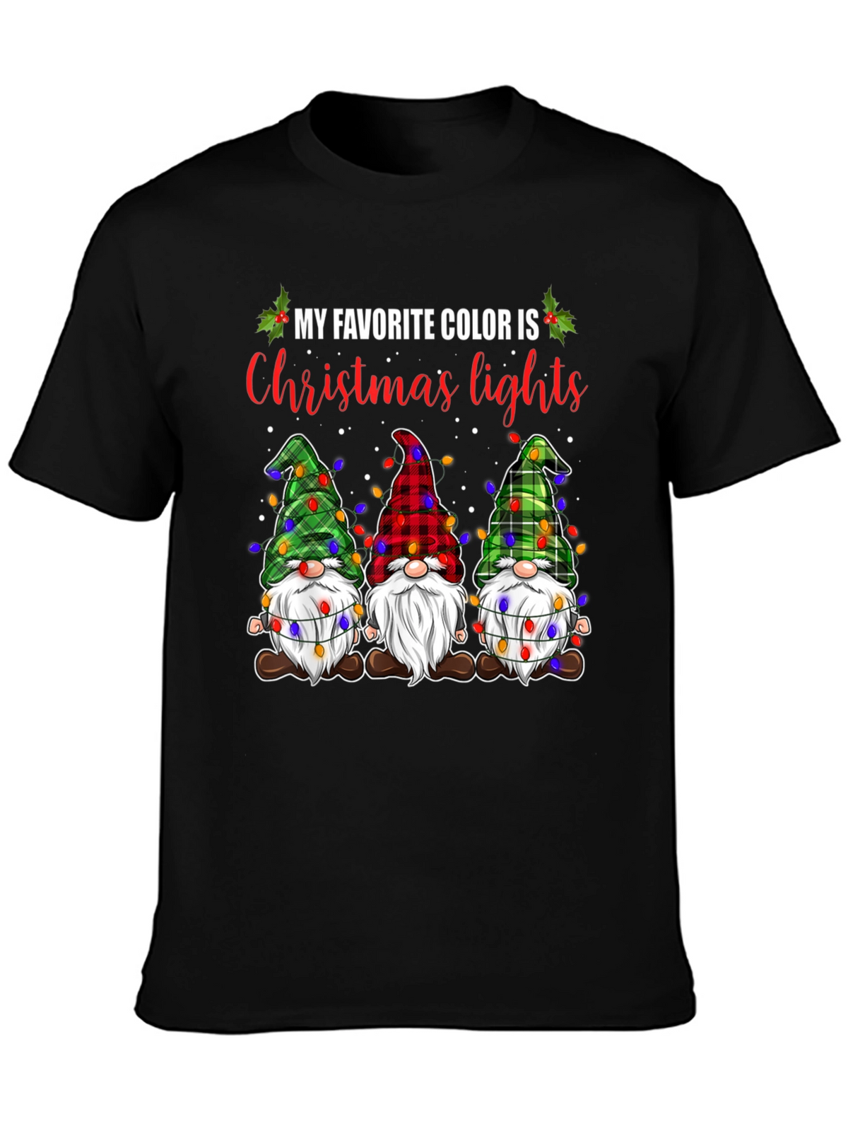 Christmas Gnomes T-Shirt: Holiday Lights Theme