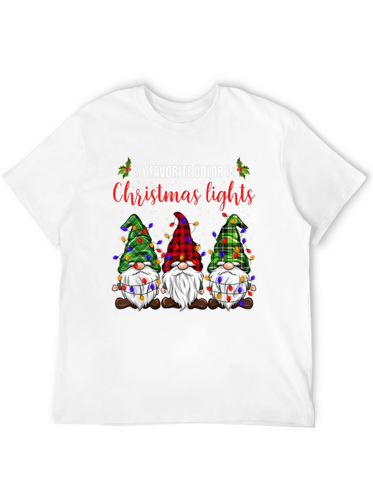 Christmas Gnomes T-Shirt: Holiday Lights Theme