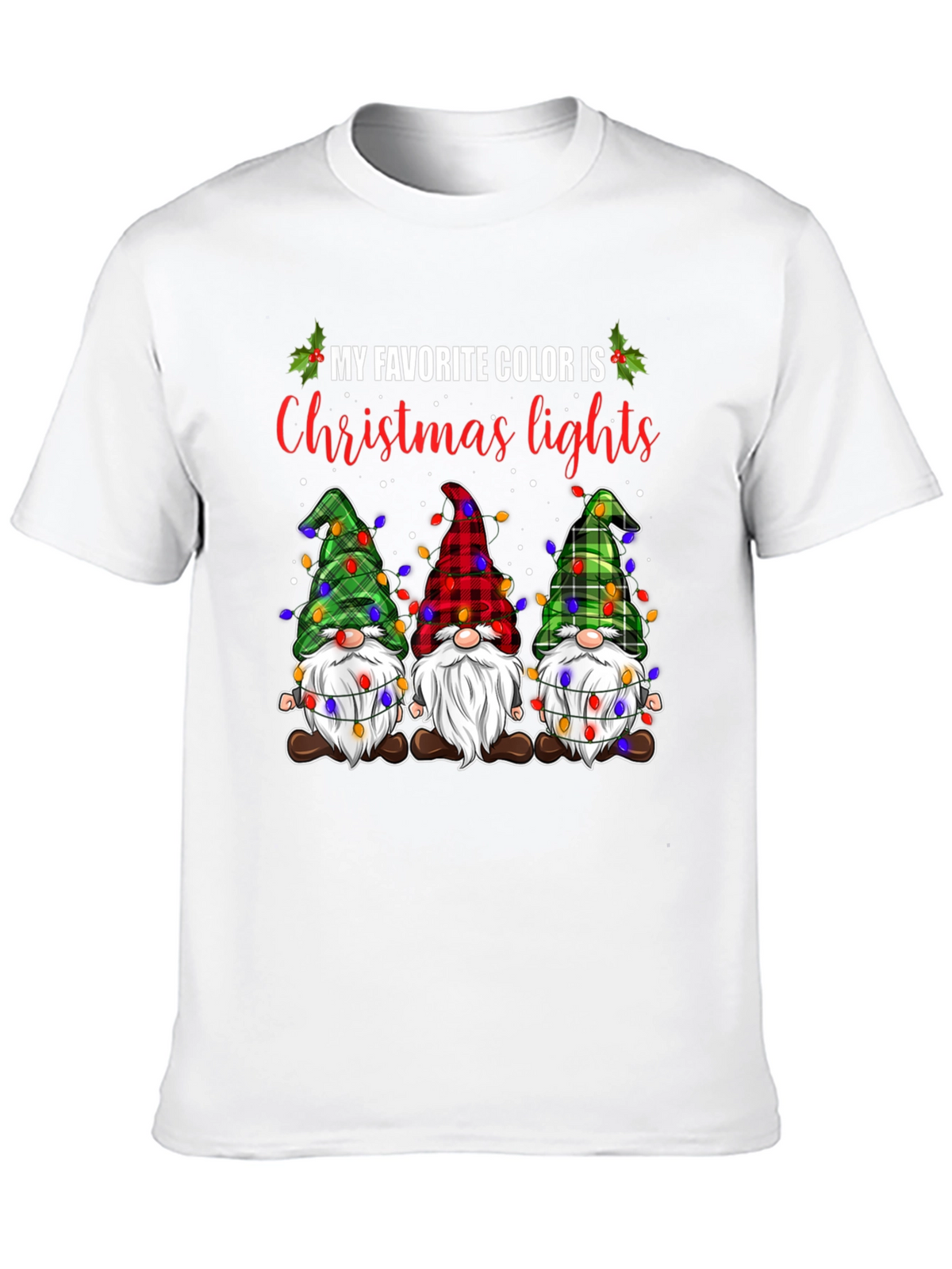 Christmas Gnomes T-Shirt: Holiday Lights Theme