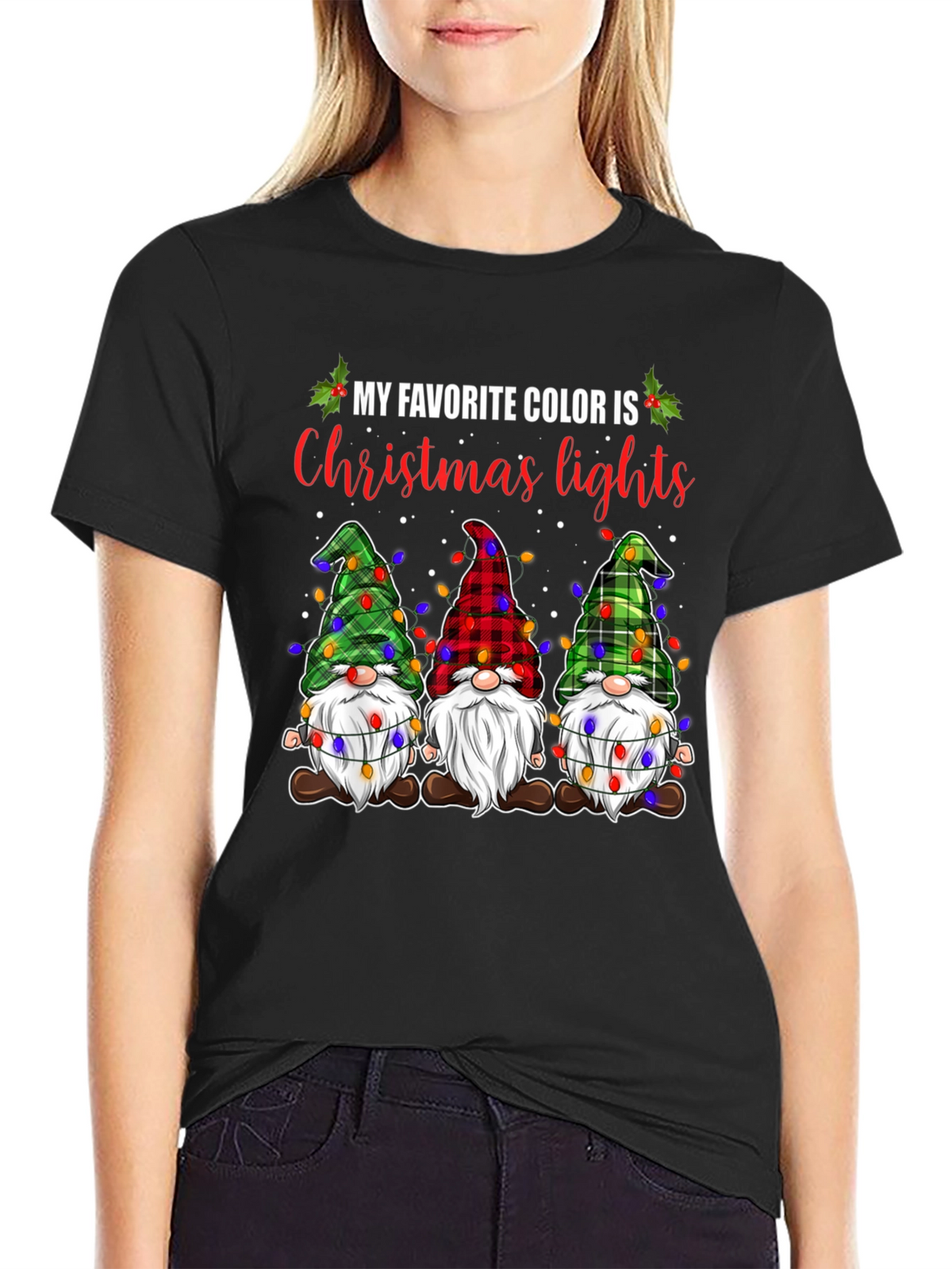 Christmas Gnomes T-Shirt: Holiday Lights Theme