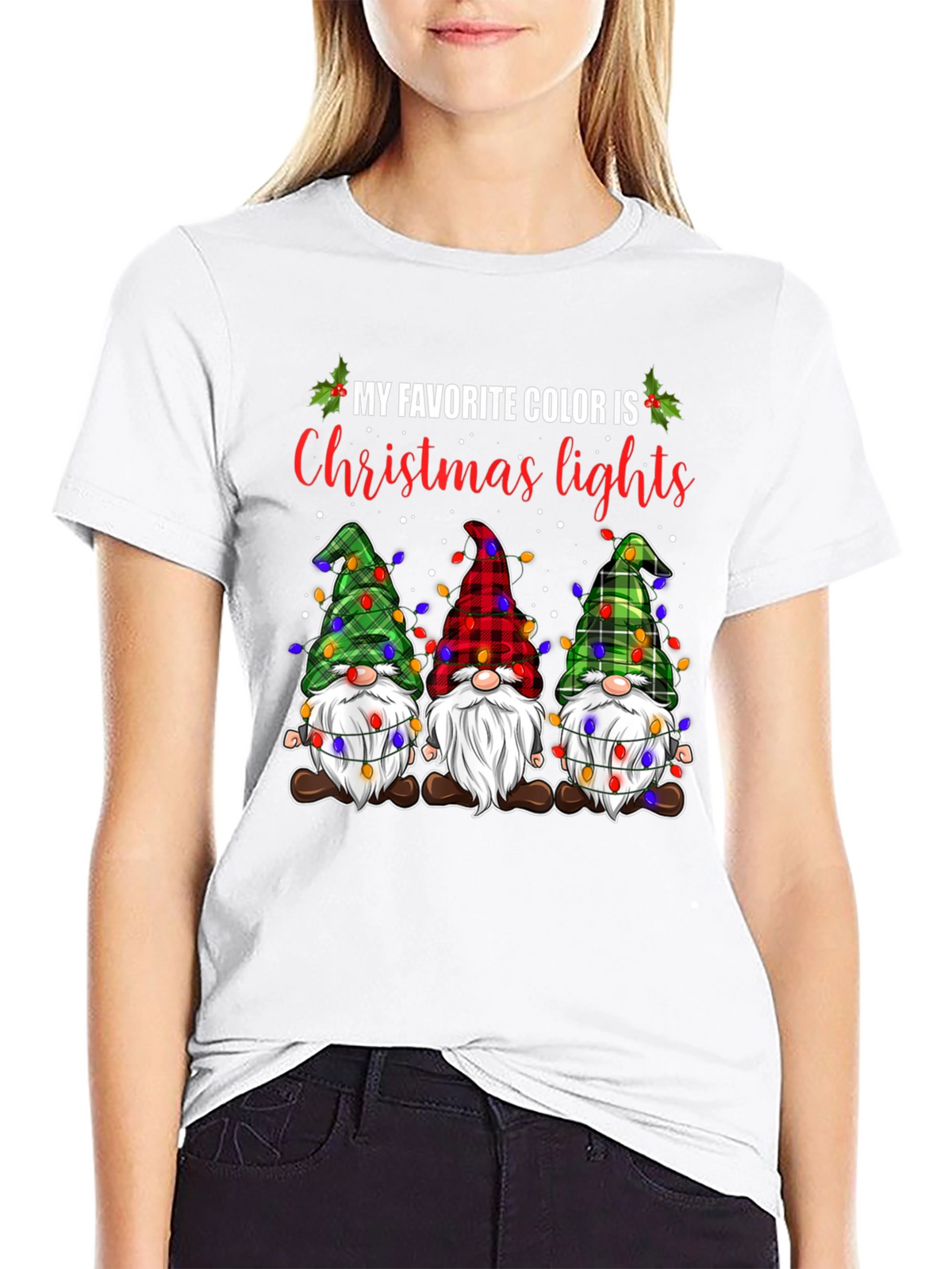 Christmas Gnomes T-Shirt: Holiday Lights Theme