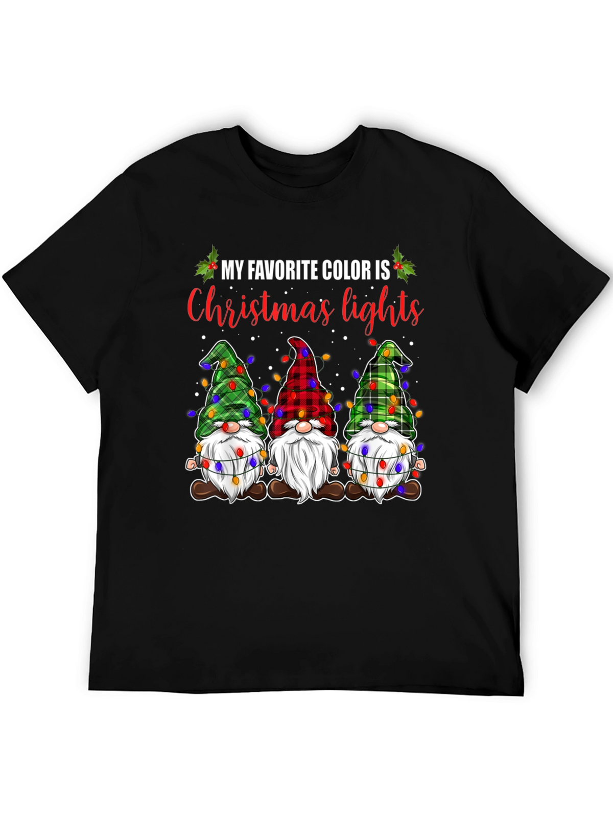 Christmas Gnomes T-Shirt: Holiday Lights Theme