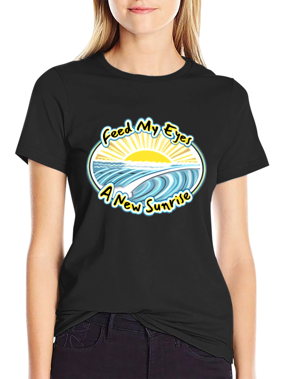 Feed My Eyes New Sunrise Graphic Tee - Black