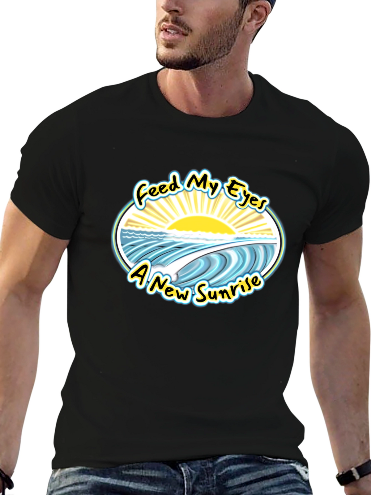 Feed My Eyes New Sunrise Graphic Tee - Black