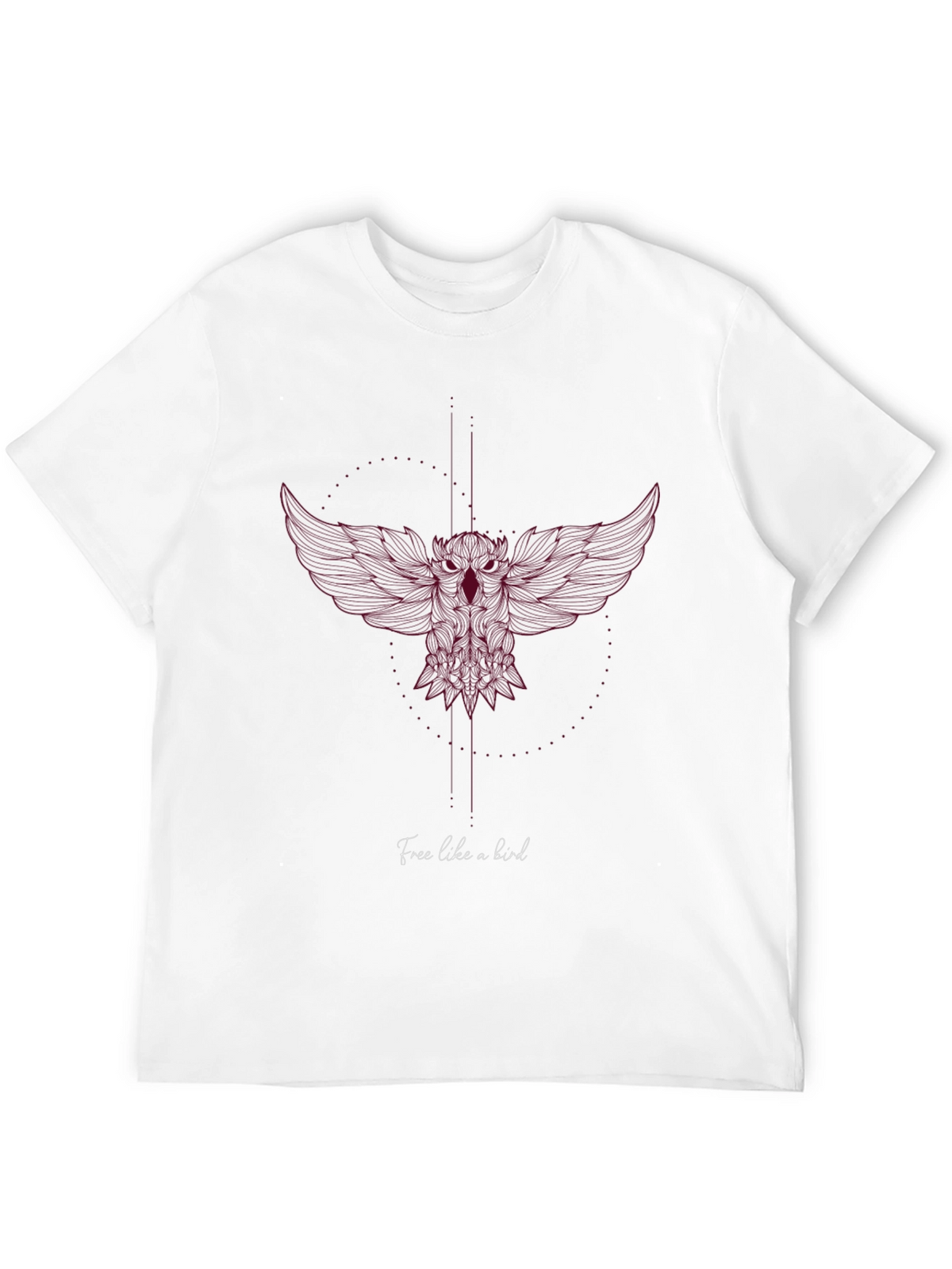 Mens Black T-Shirt with Artistic Owl Design