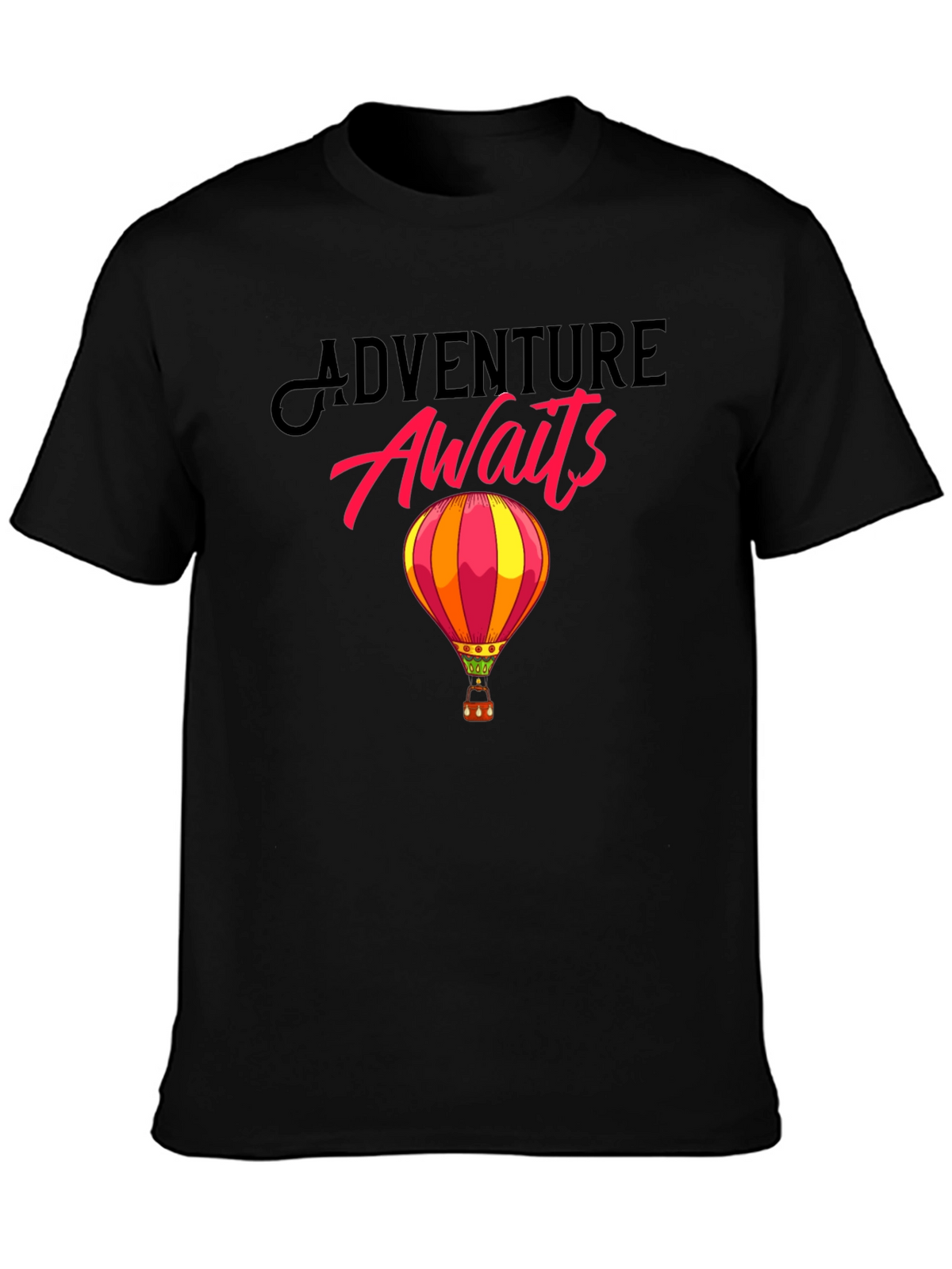 Adventure Awaits Hot Air Balloon Graphic T-Shirt
