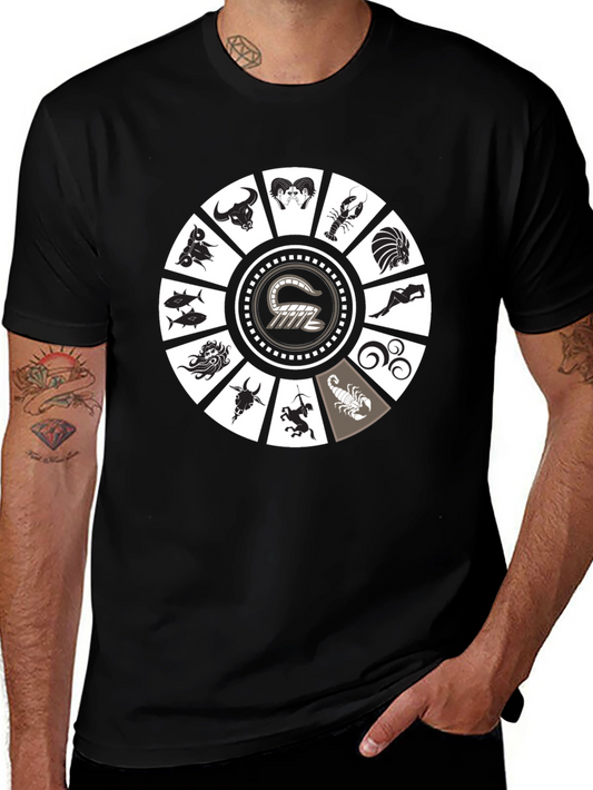Zodiac Wheel Graphic Tee - Astrological T-Shirt