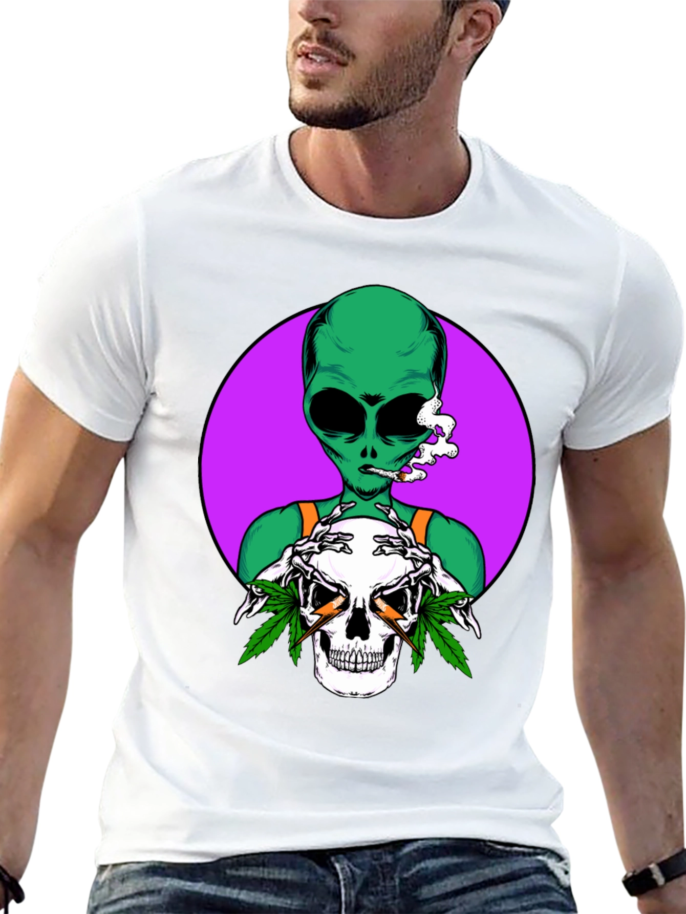 Alien Skull Graphic T-Shirt